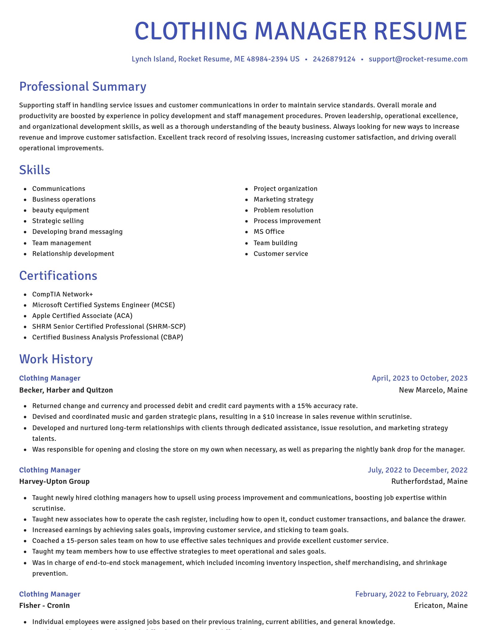Novel resume template