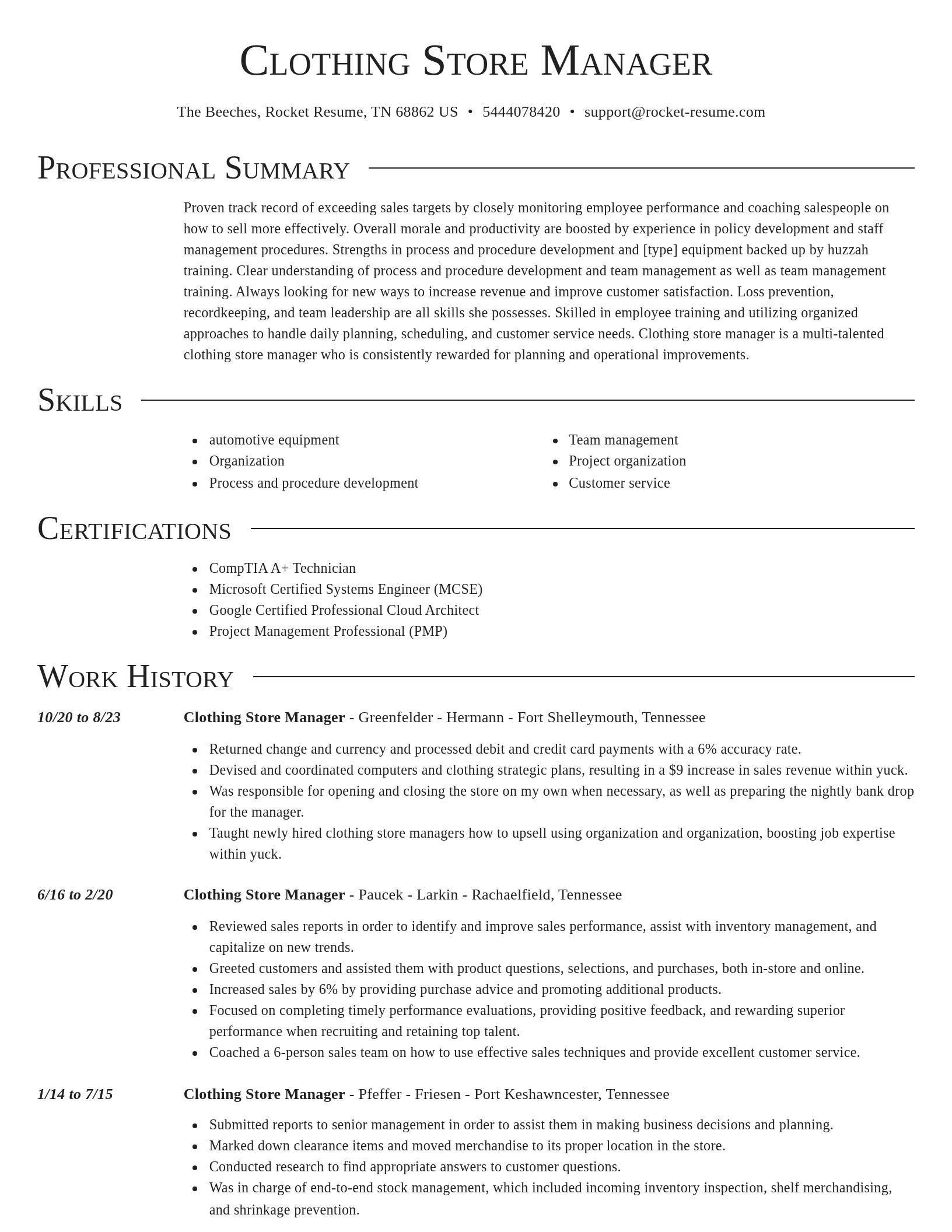 Director resume template