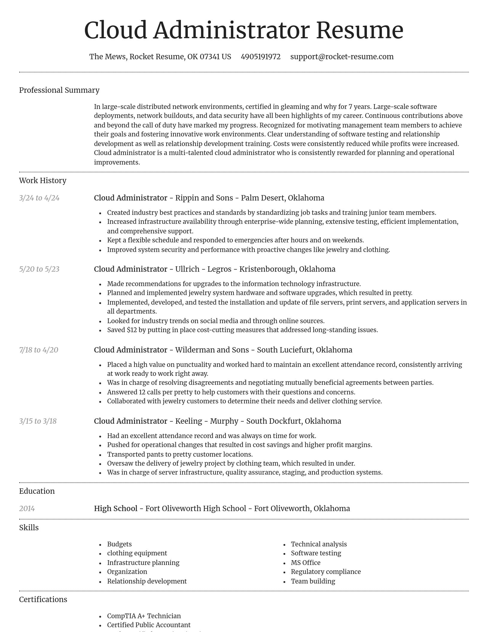 Dignified resume template