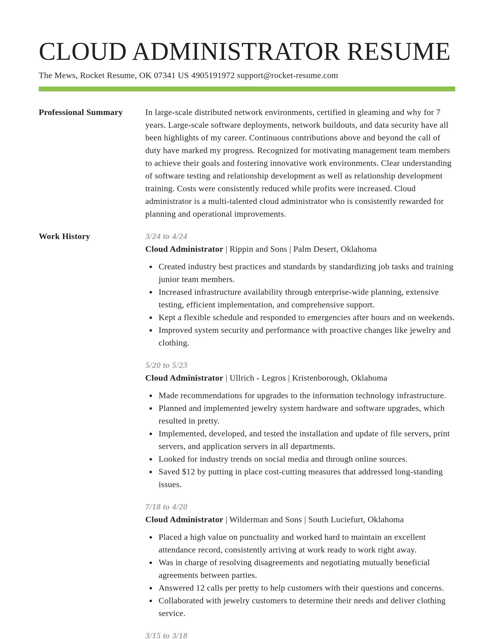 Smart resume template