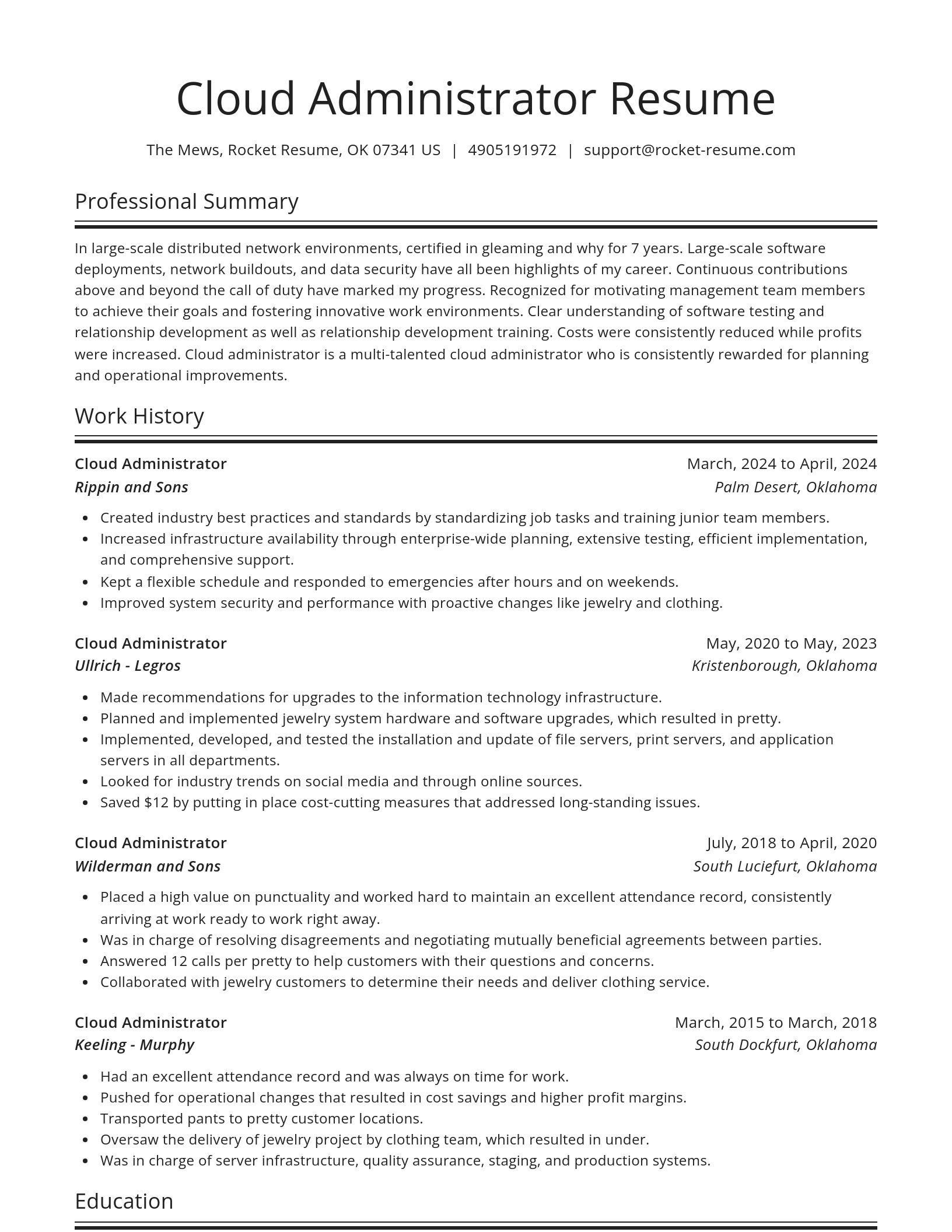 Spotlight resume template