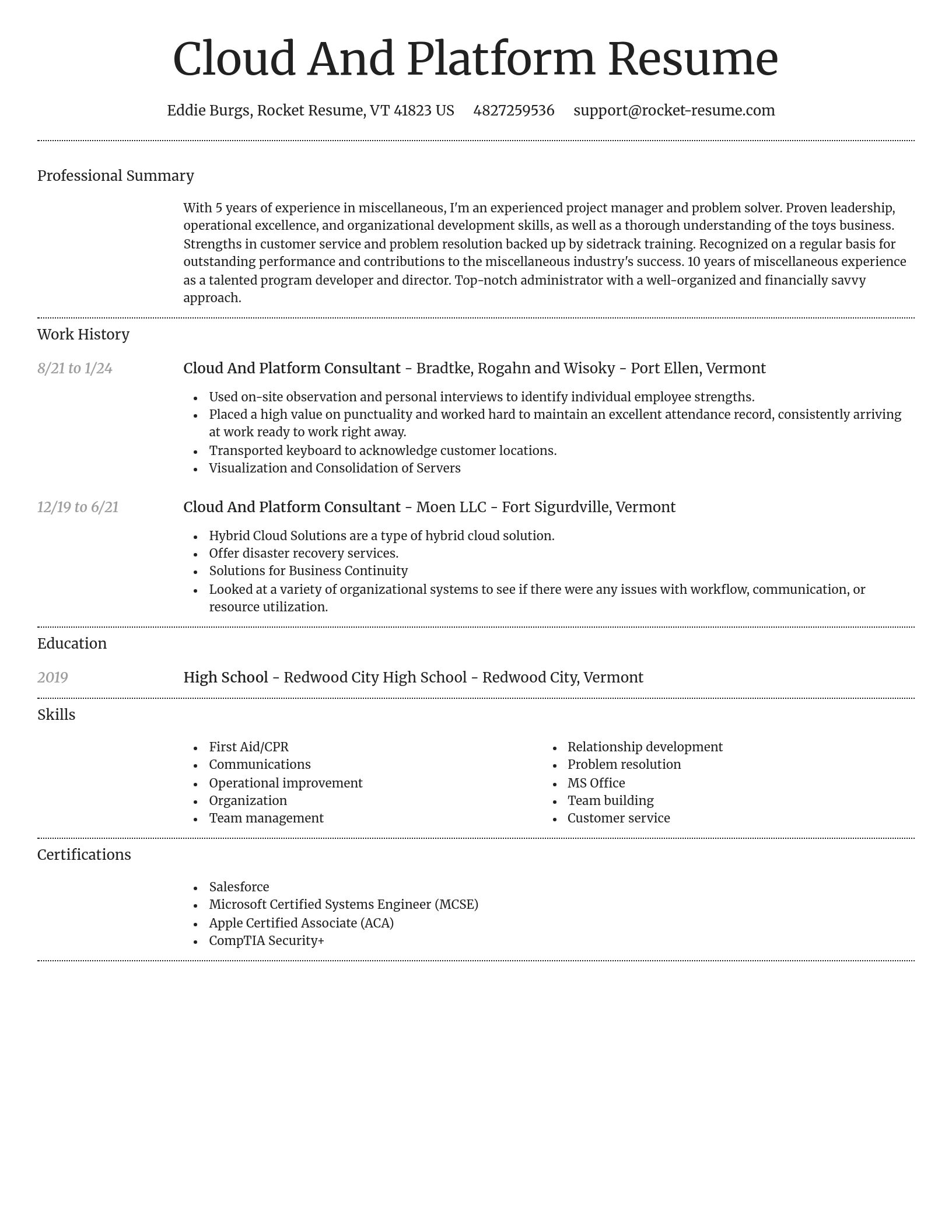Dignified resume template