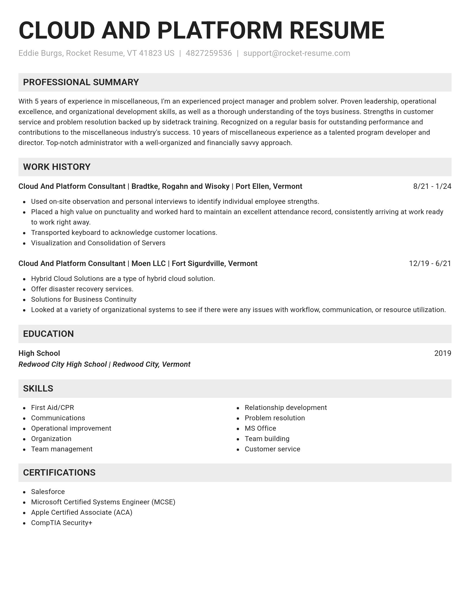 Genius resume template