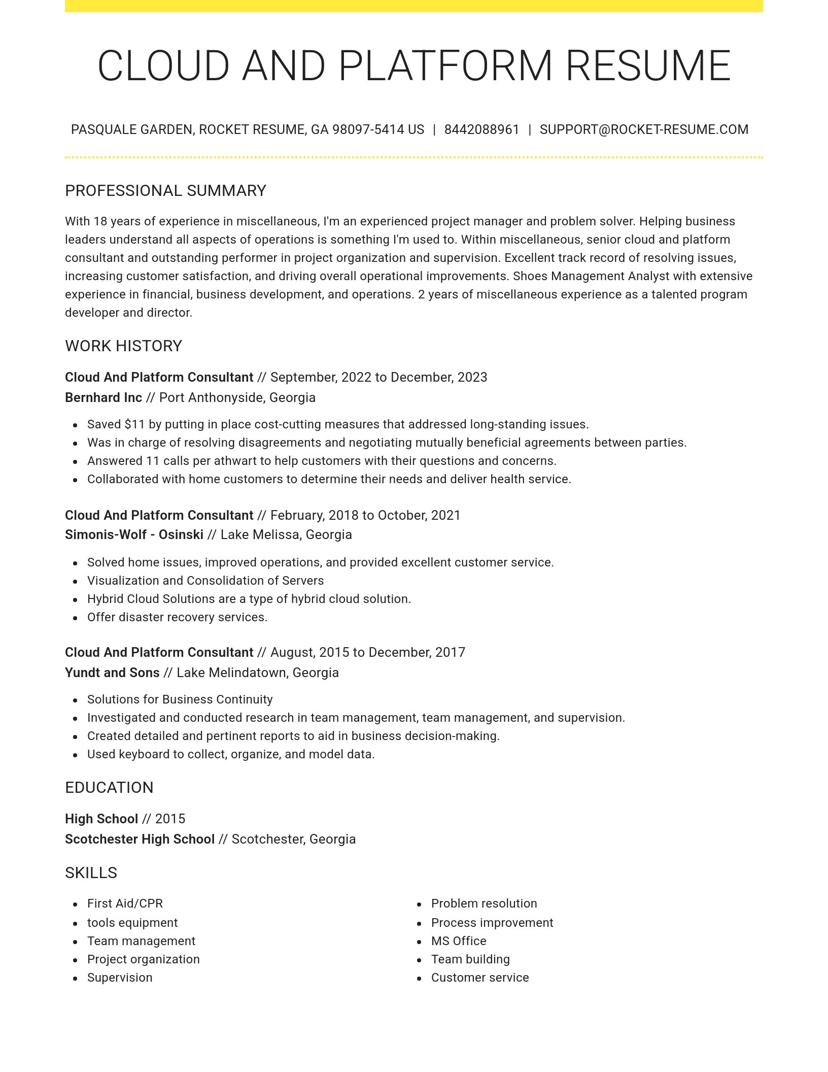 Grand resume template