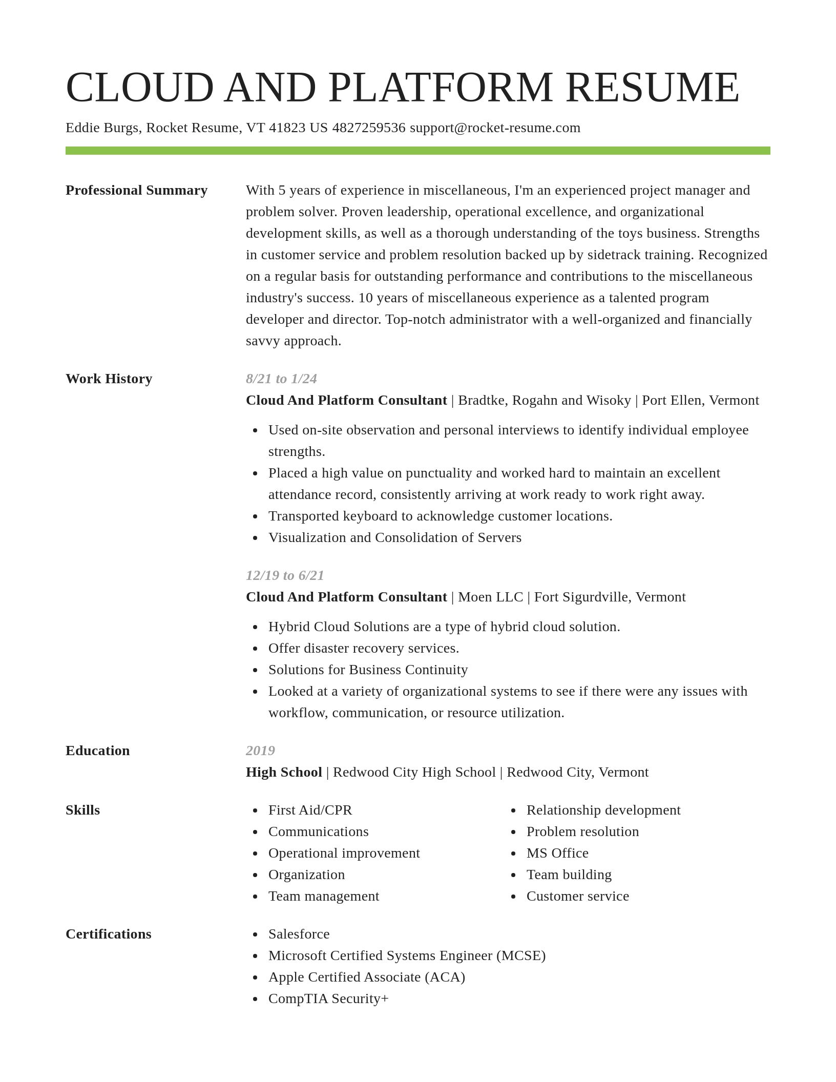 Smart resume template