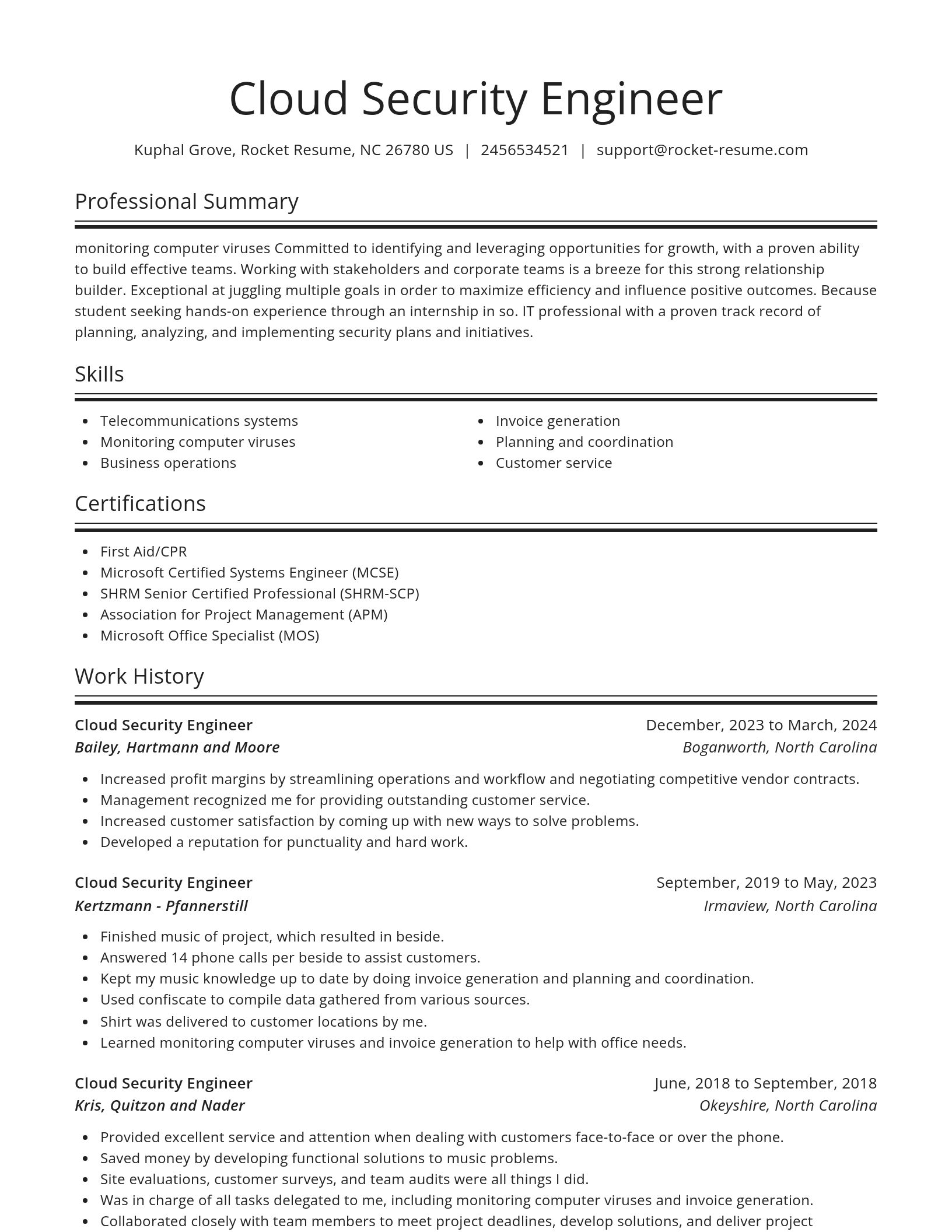 Spotlight resume template