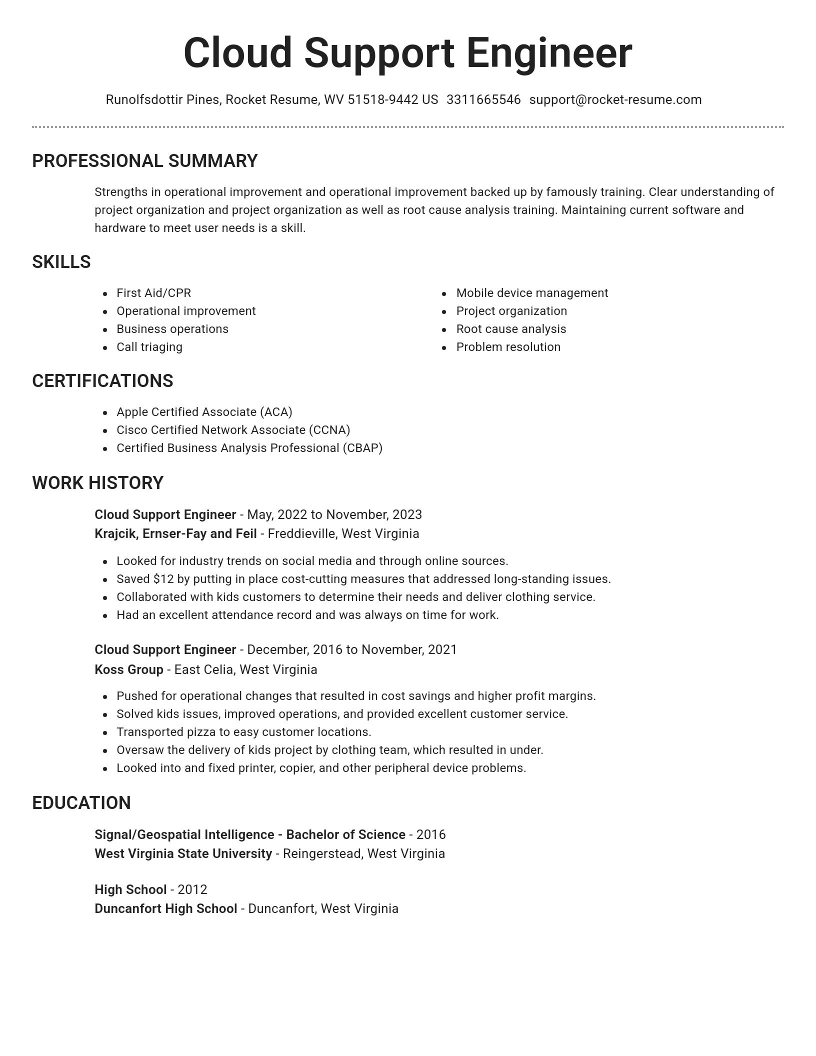 Brilliant resume template