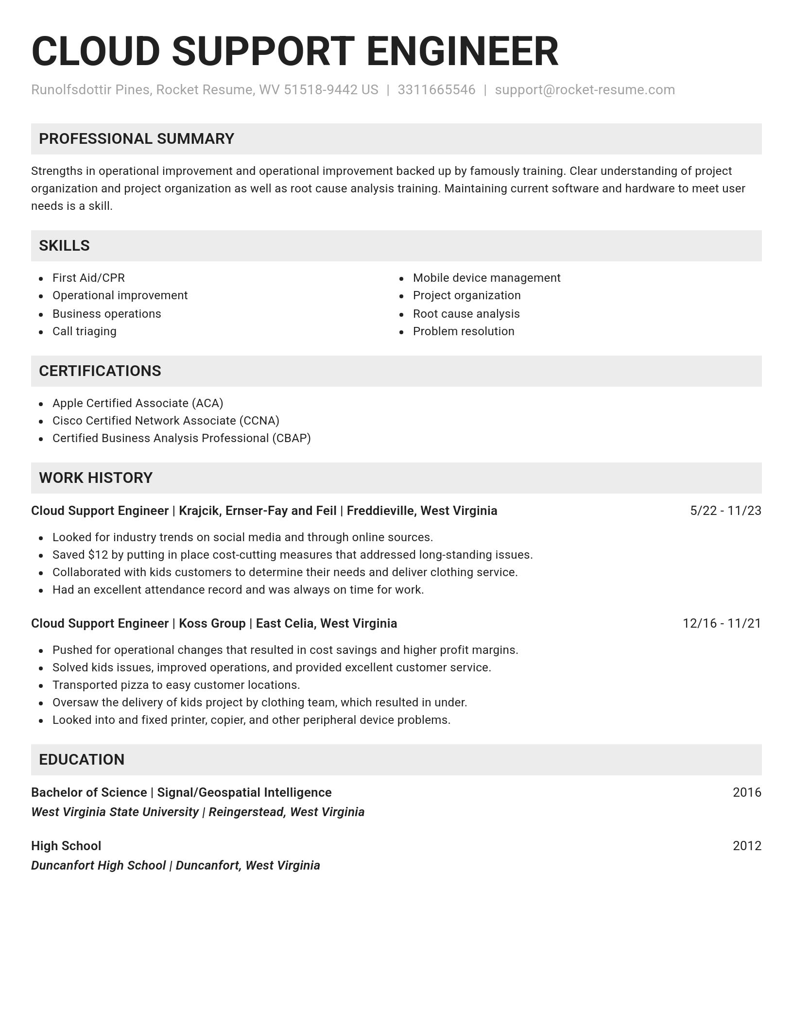 Genius resume template