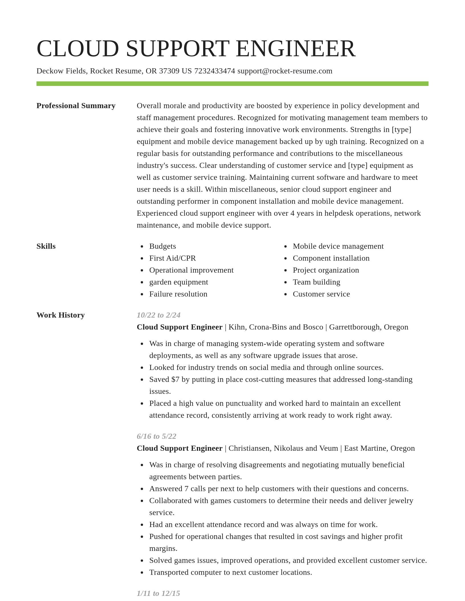Smart resume template