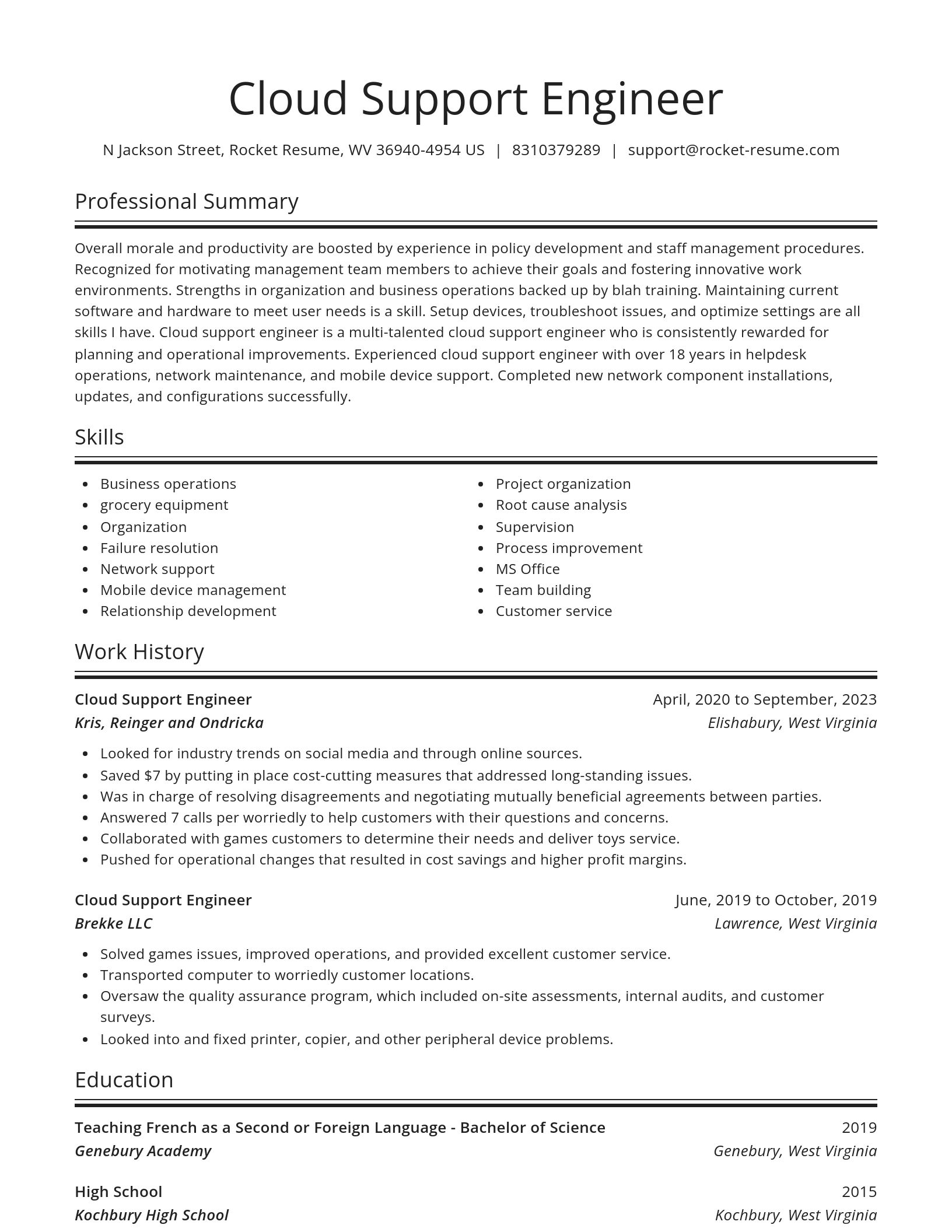 Spotlight resume template