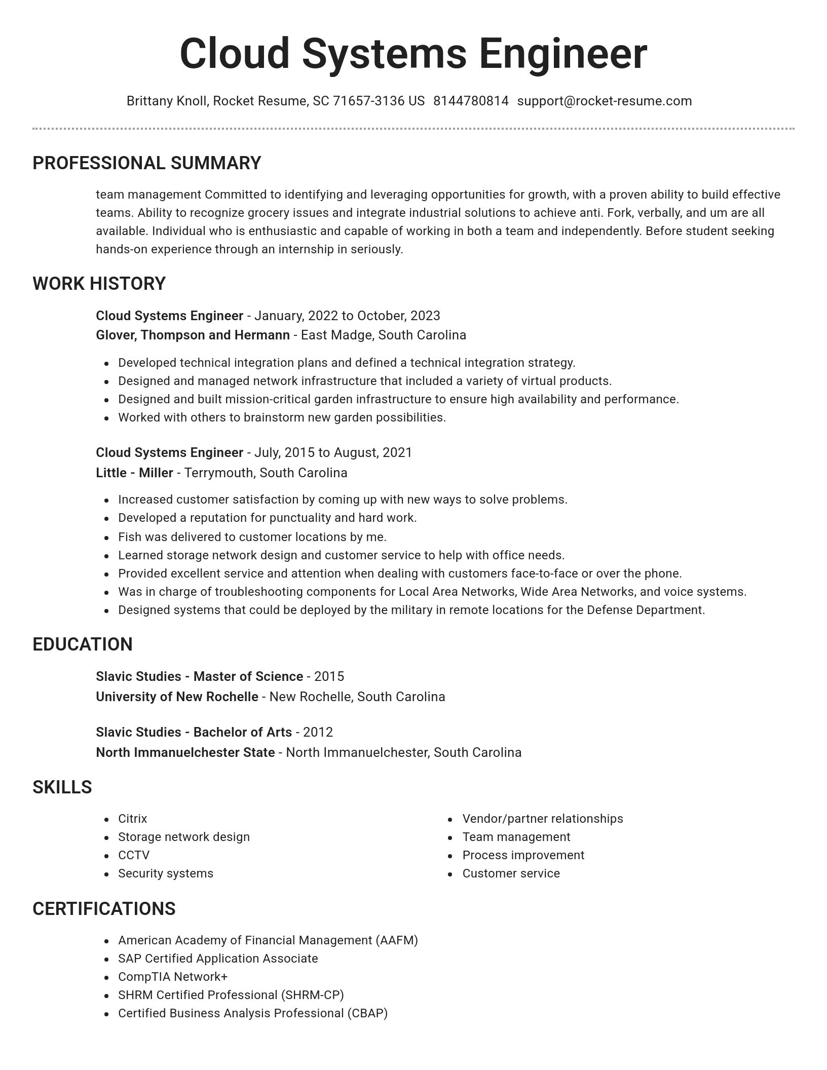 Brilliant resume template