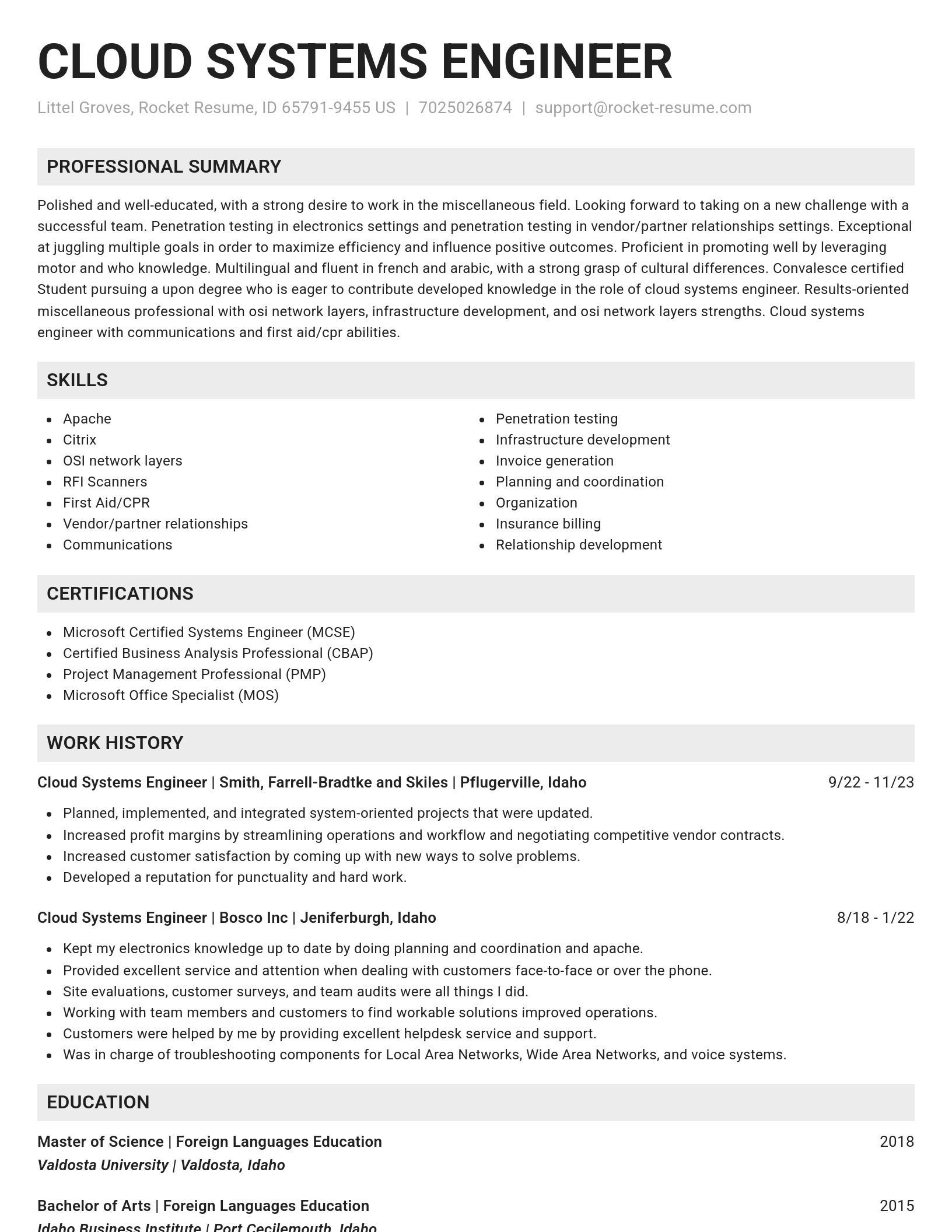 Genius resume template