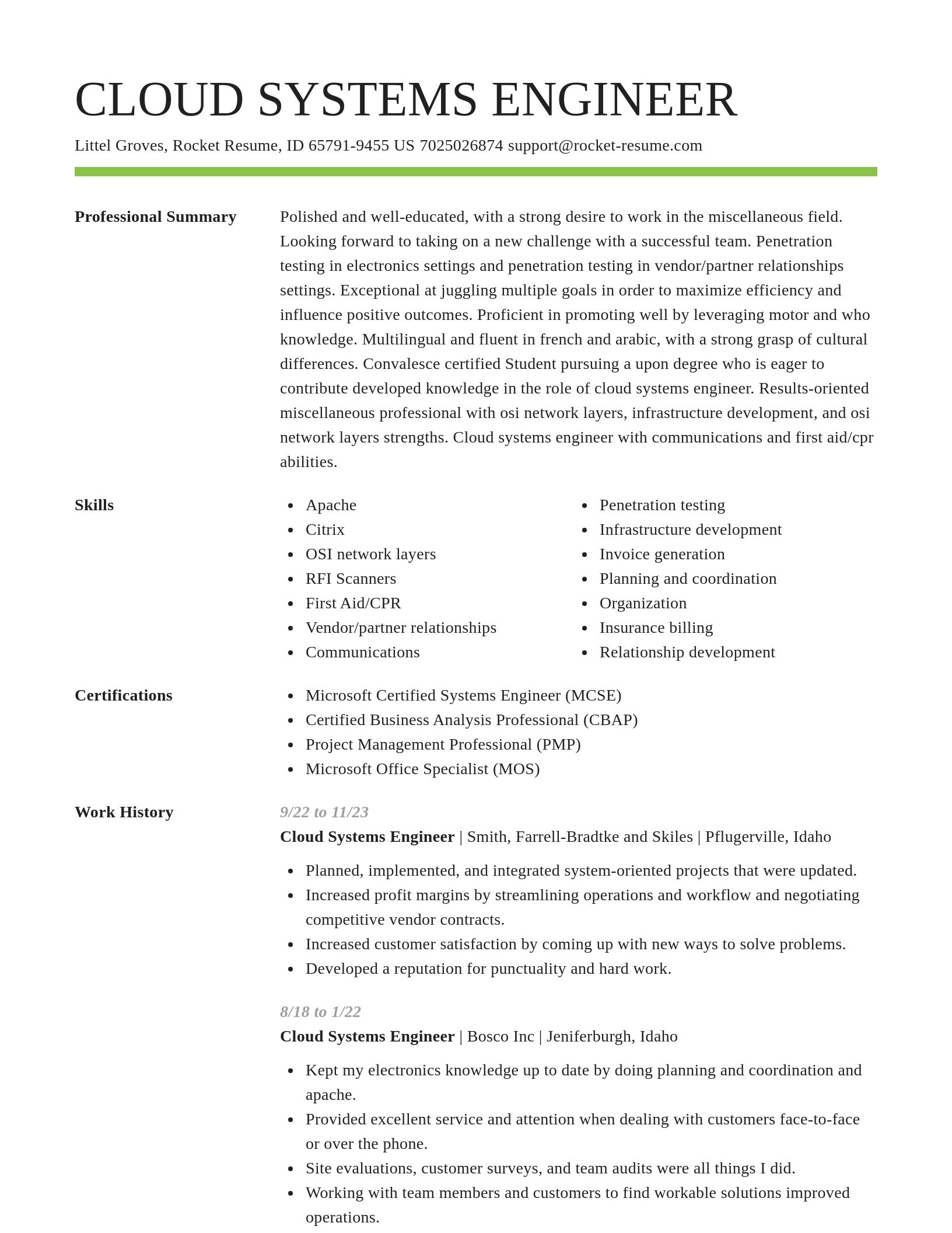 Smart resume template