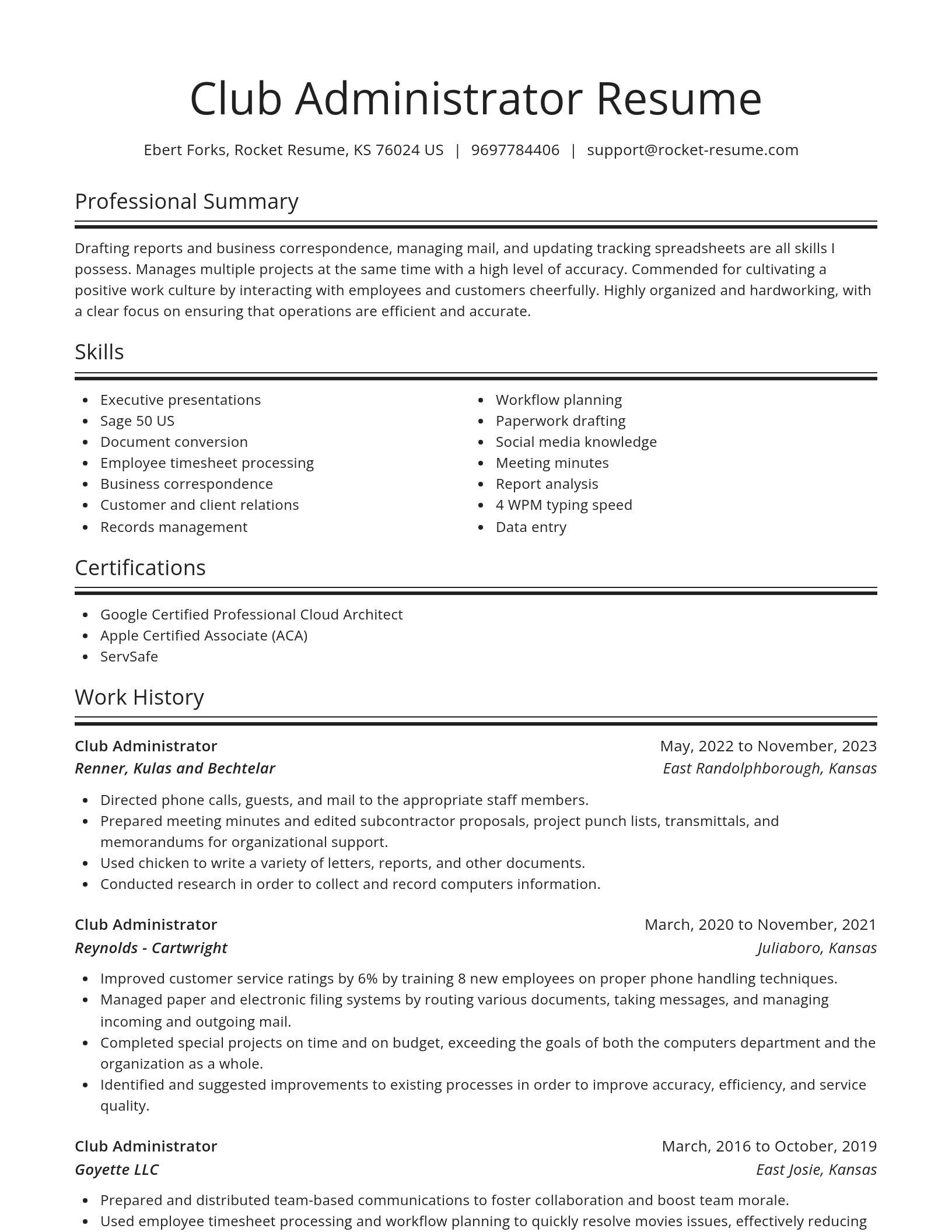 Spotlight resume template
