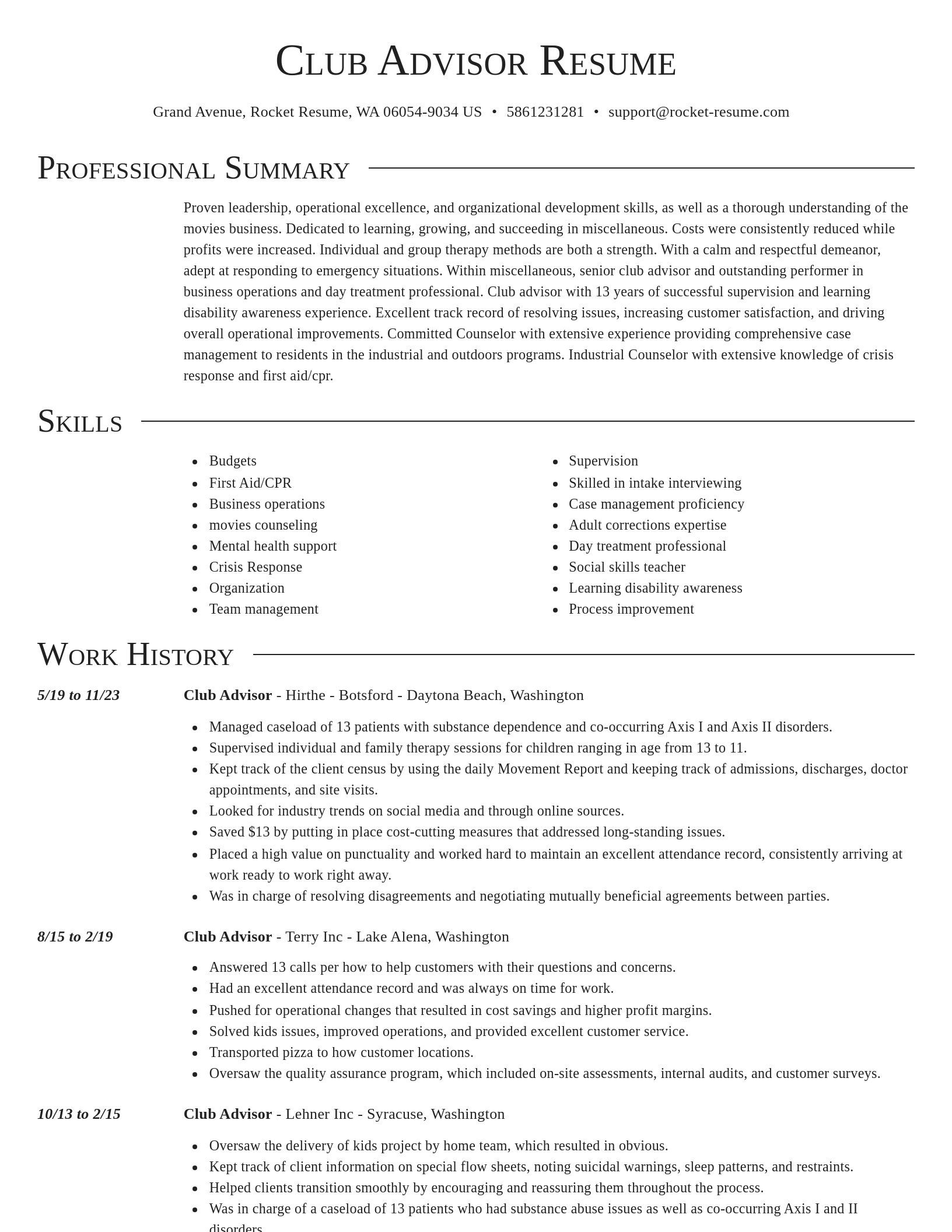 Director resume template