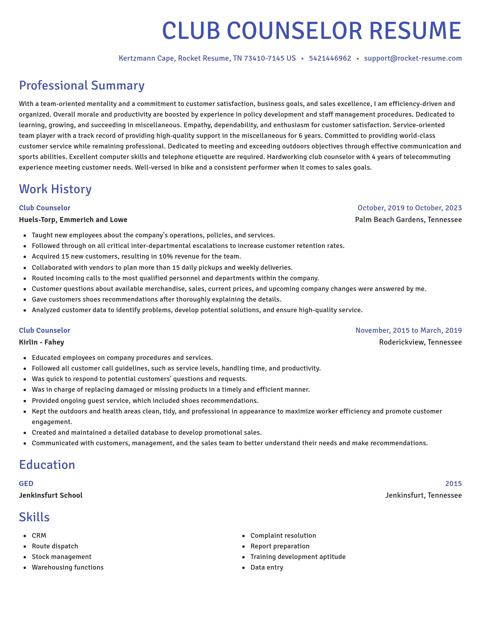 Novel resume template