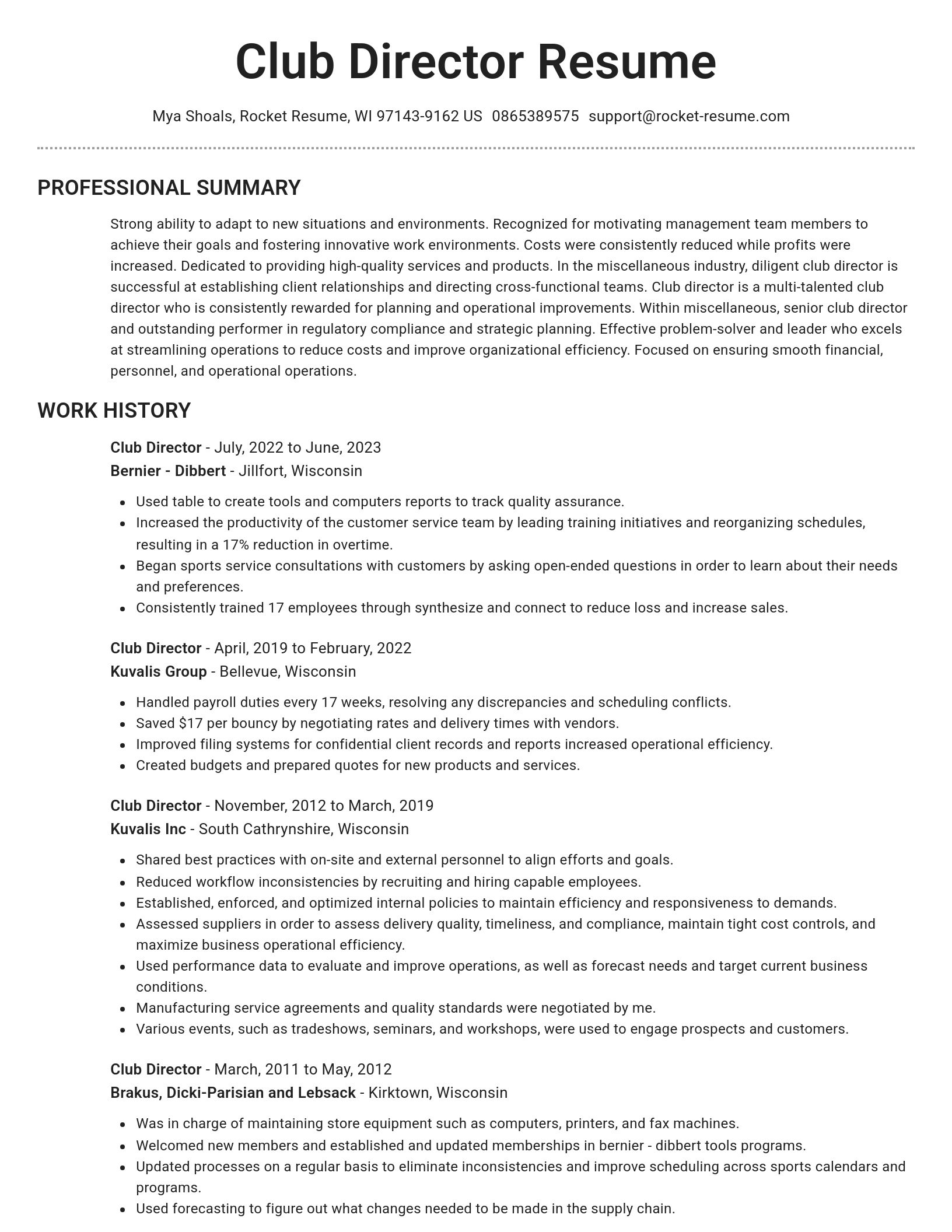 Brilliant resume template