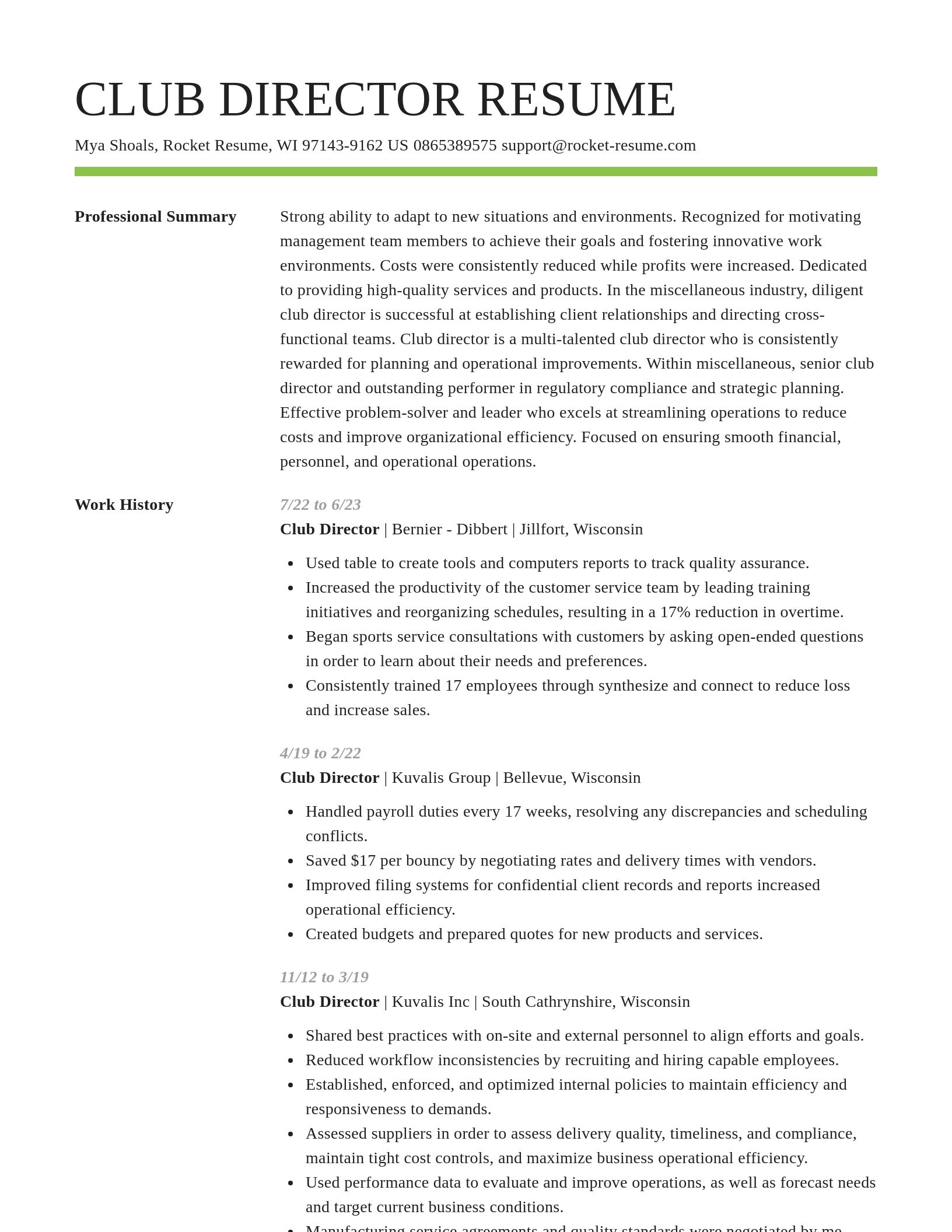 Smart resume template