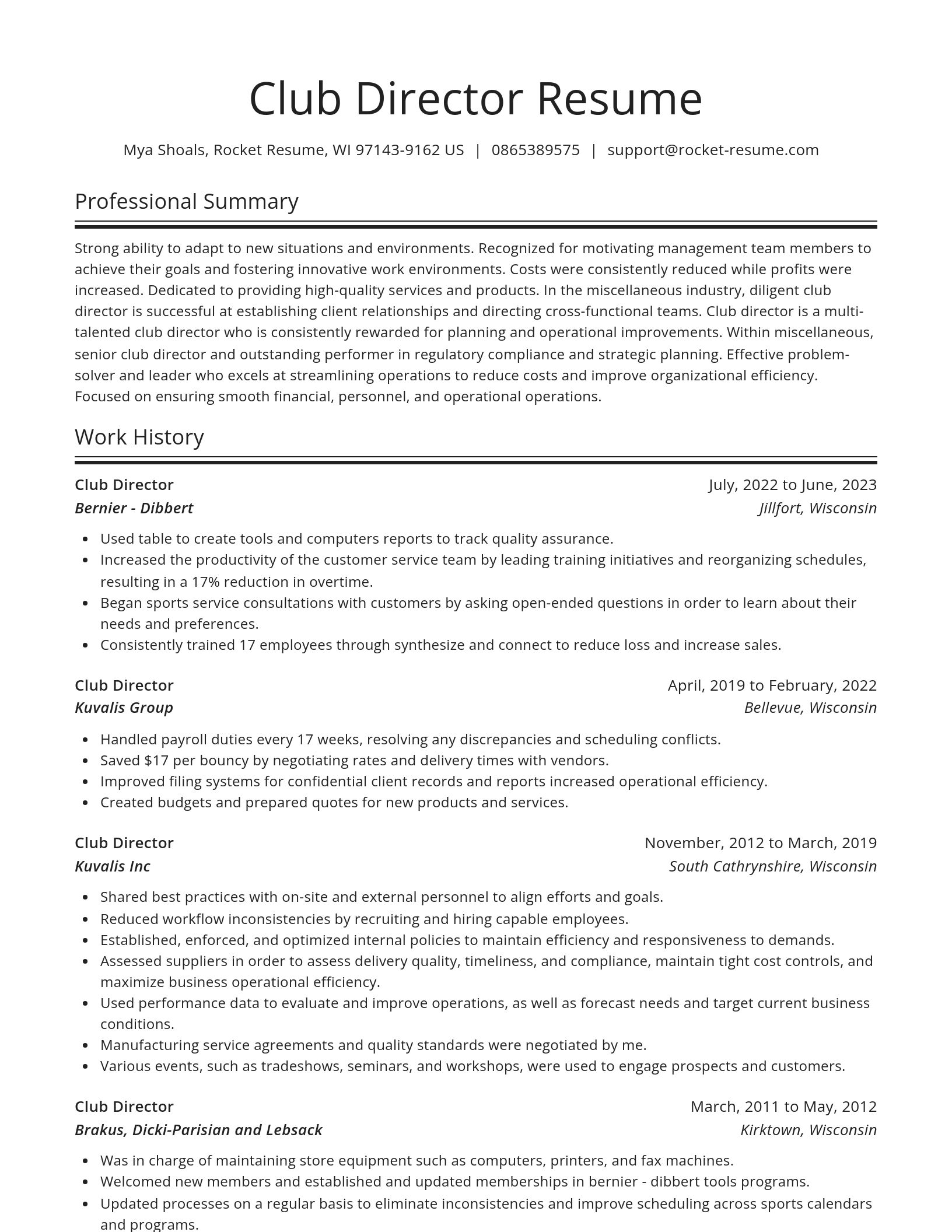 Spotlight resume template