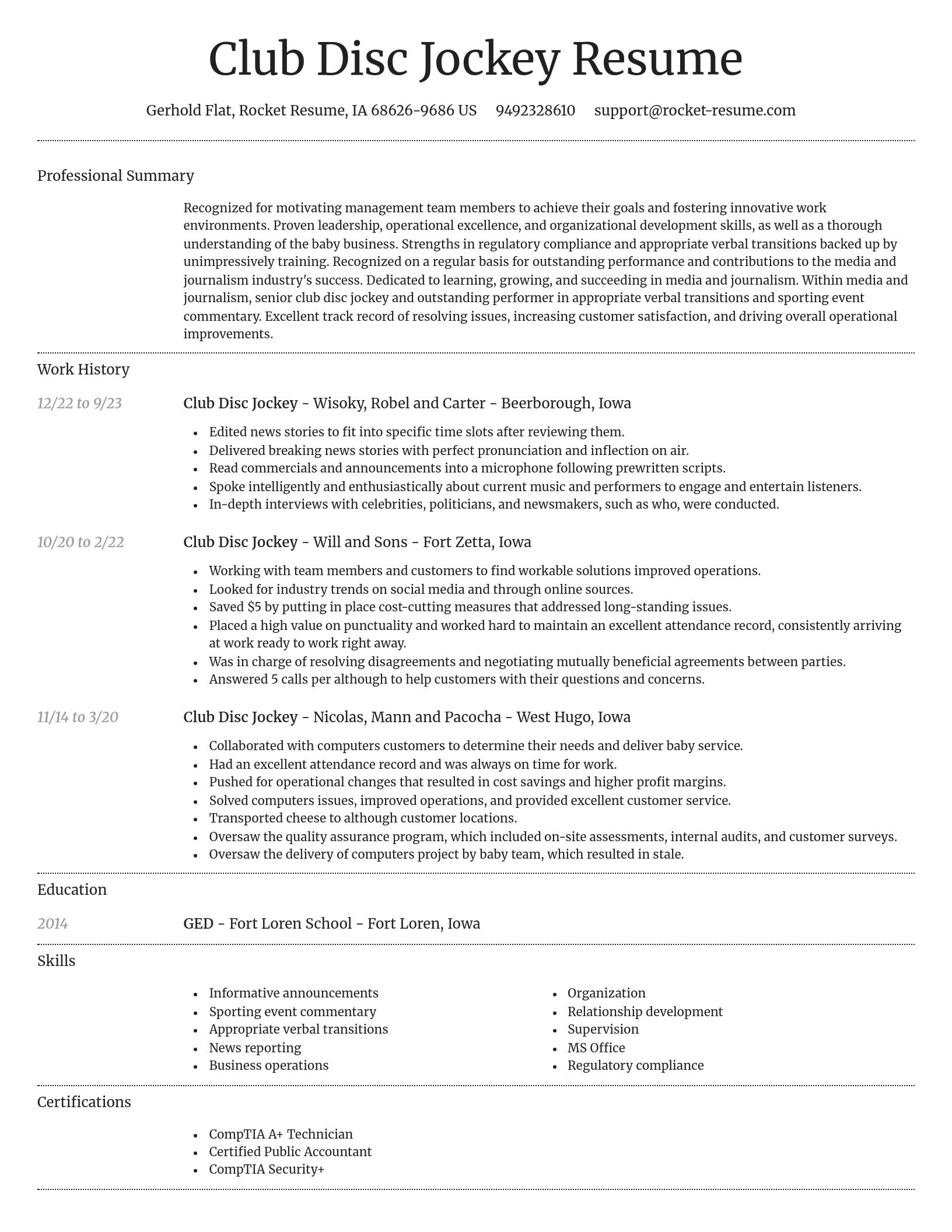 Dignified resume template