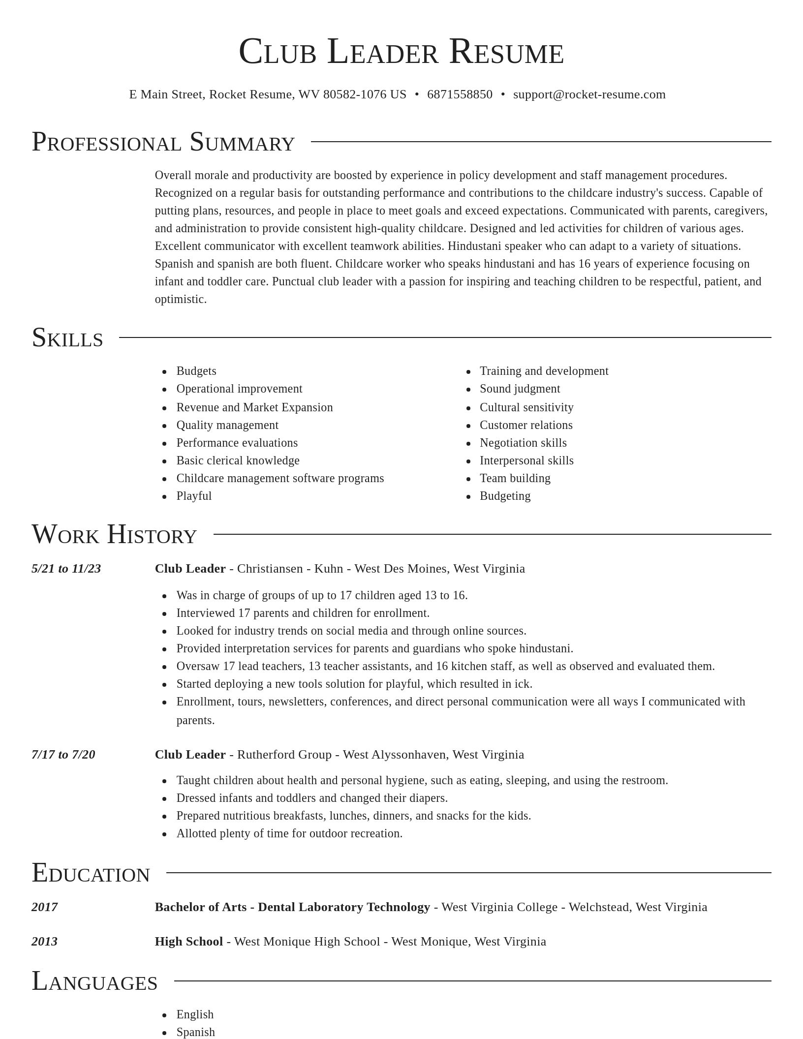 Director resume template