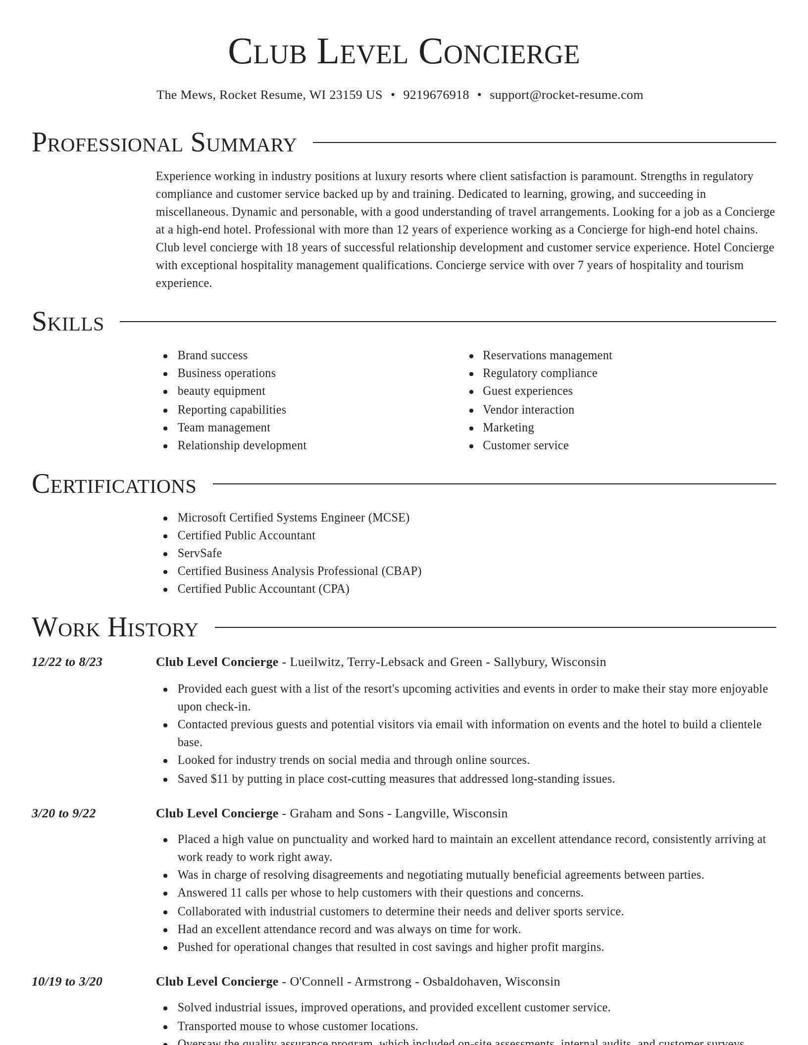 Director resume template