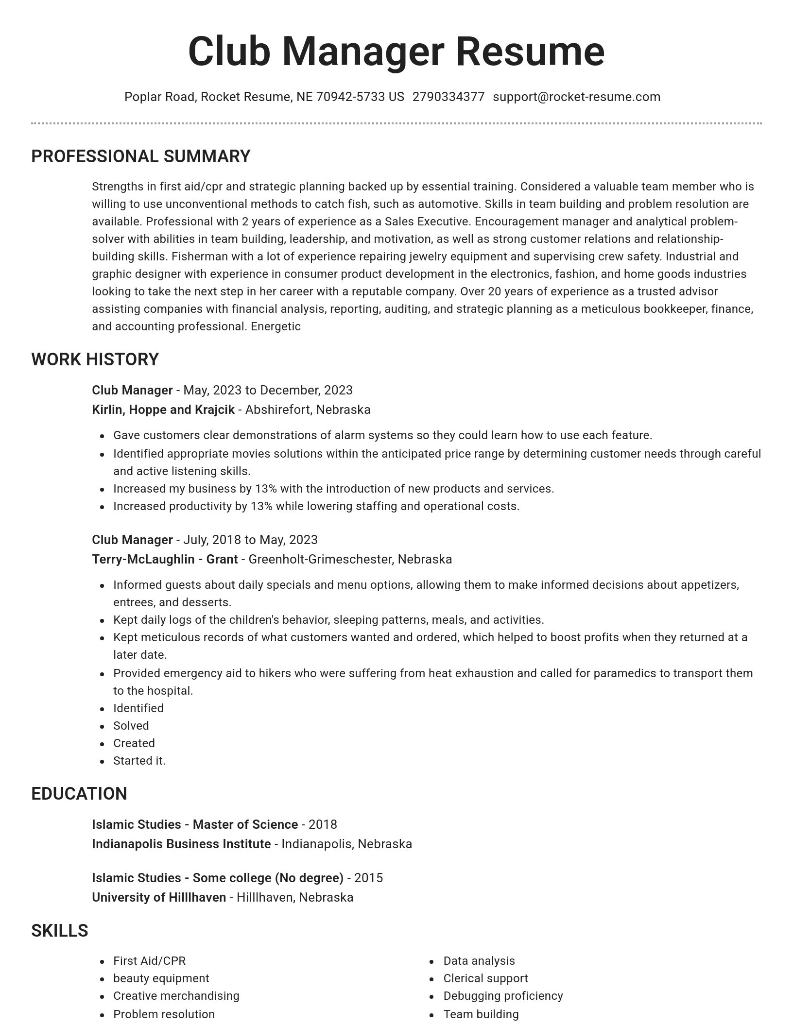 Brilliant resume template