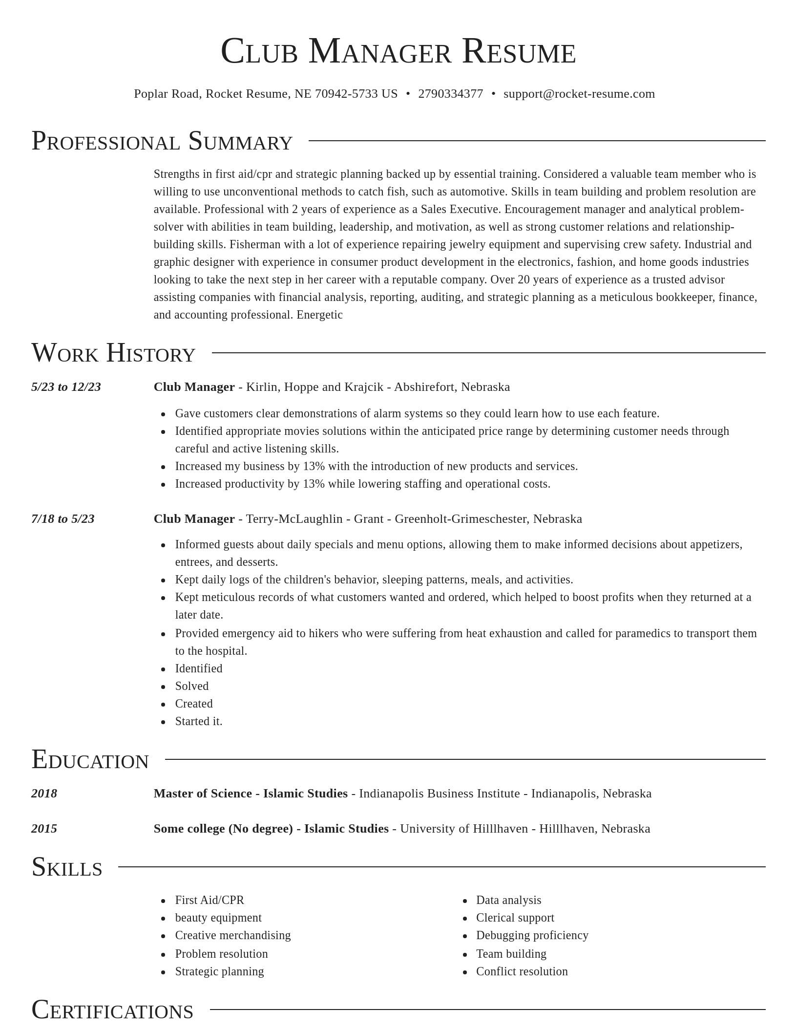 Director resume template