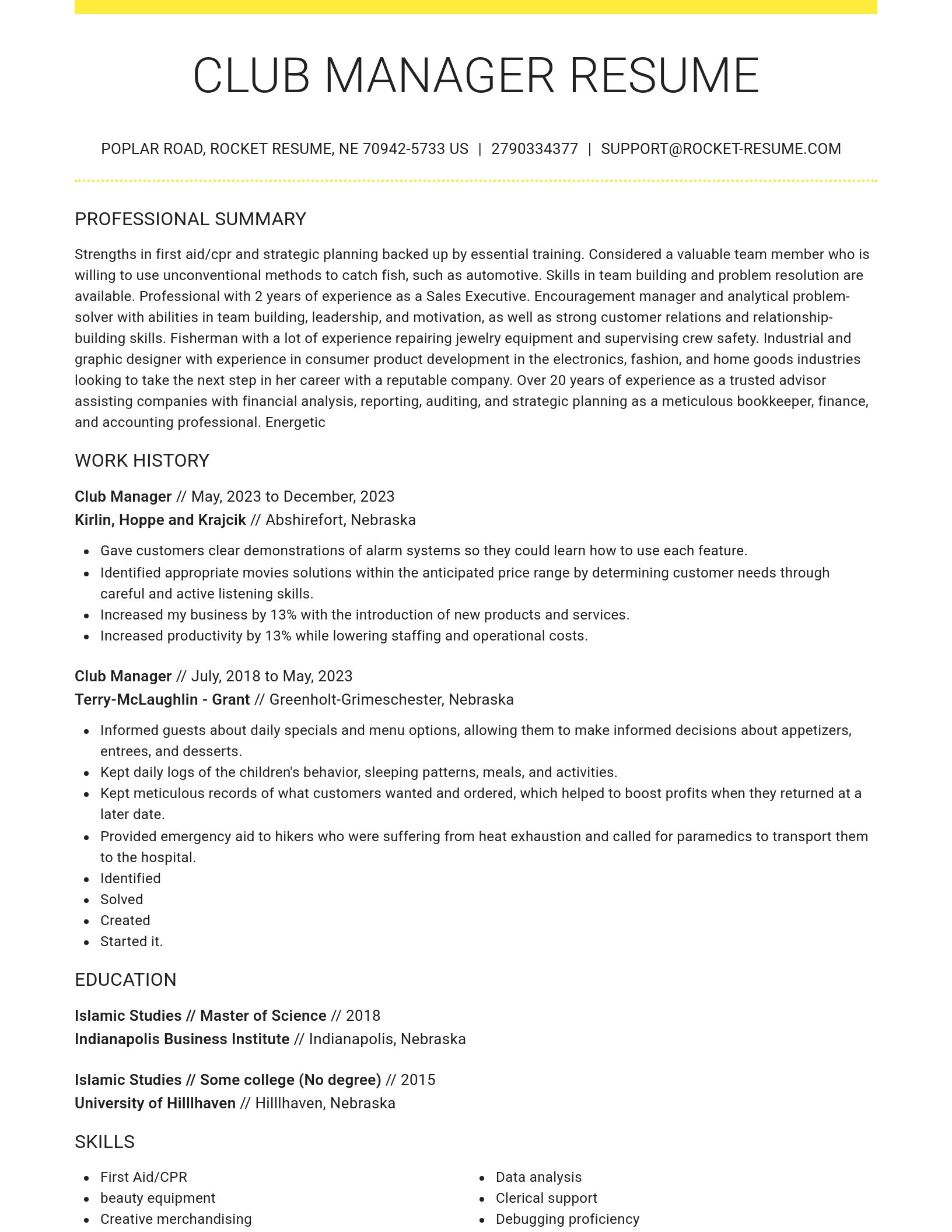 Grand resume template
