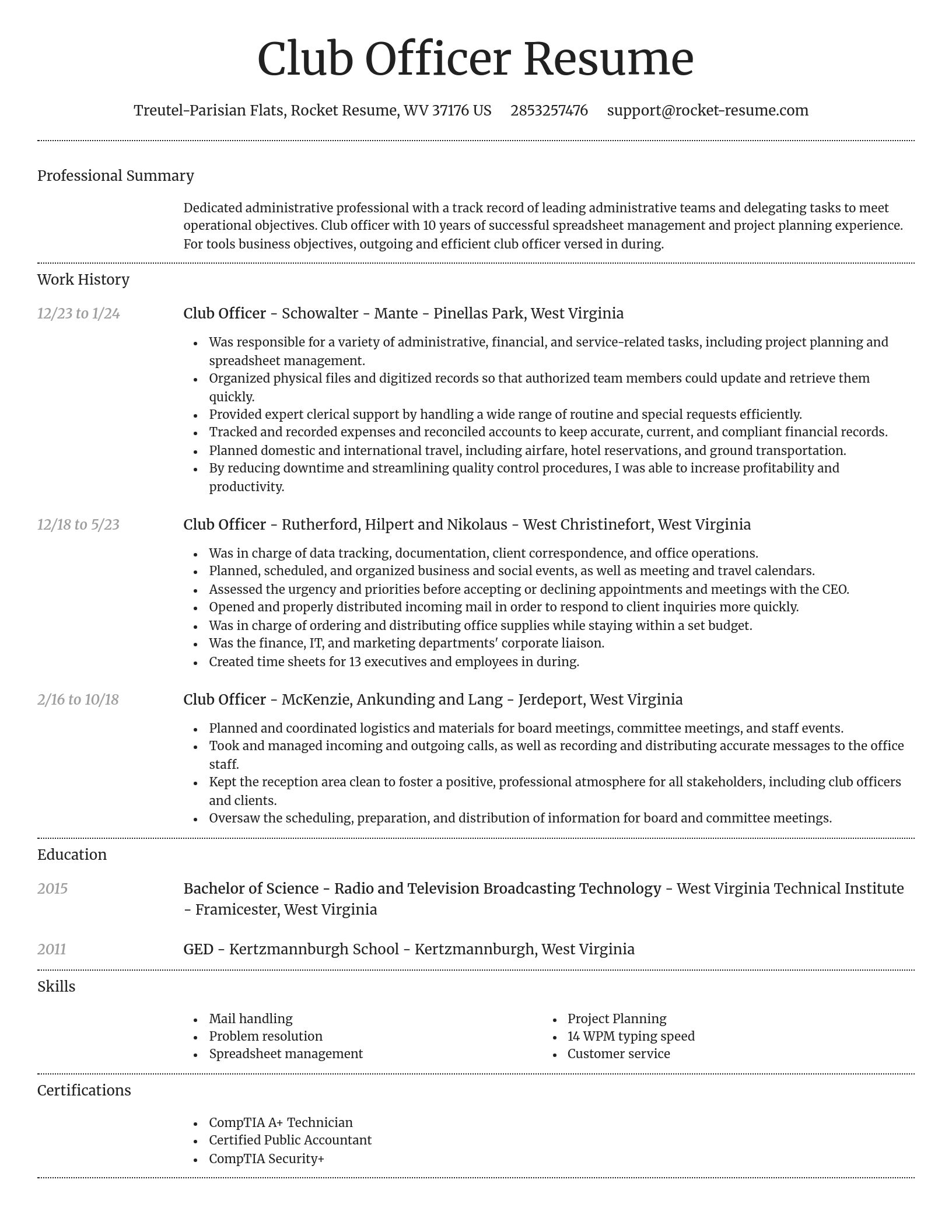 Dignified resume template