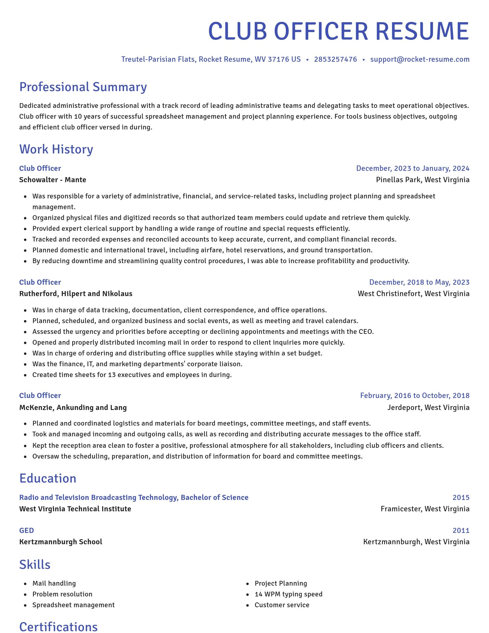 Novel resume template