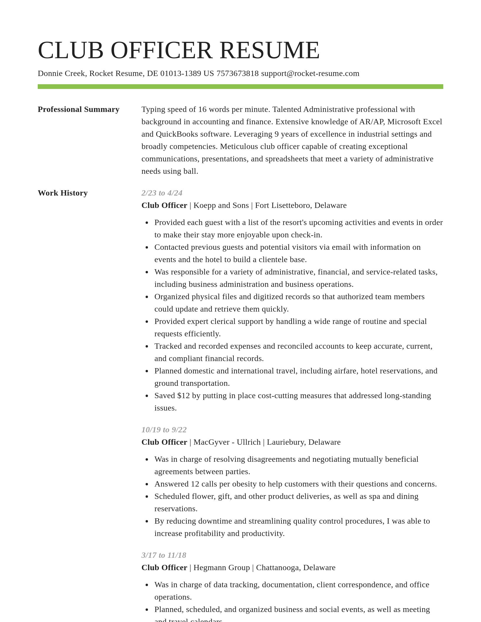 Smart resume template