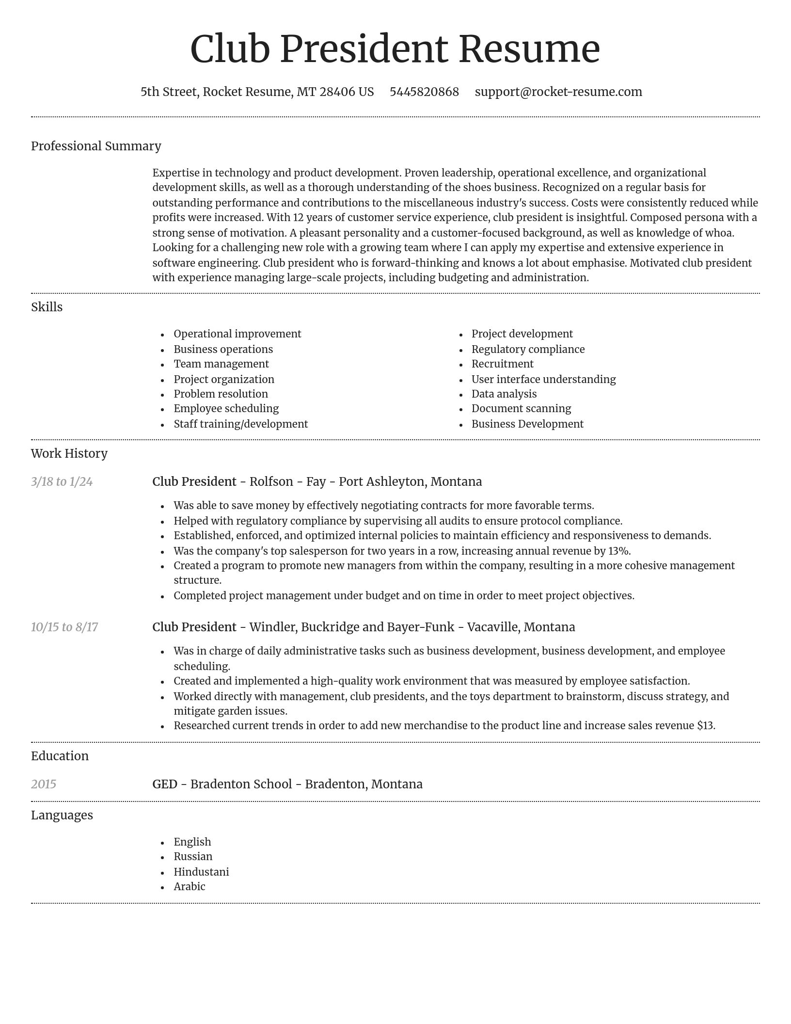 Dignified resume template