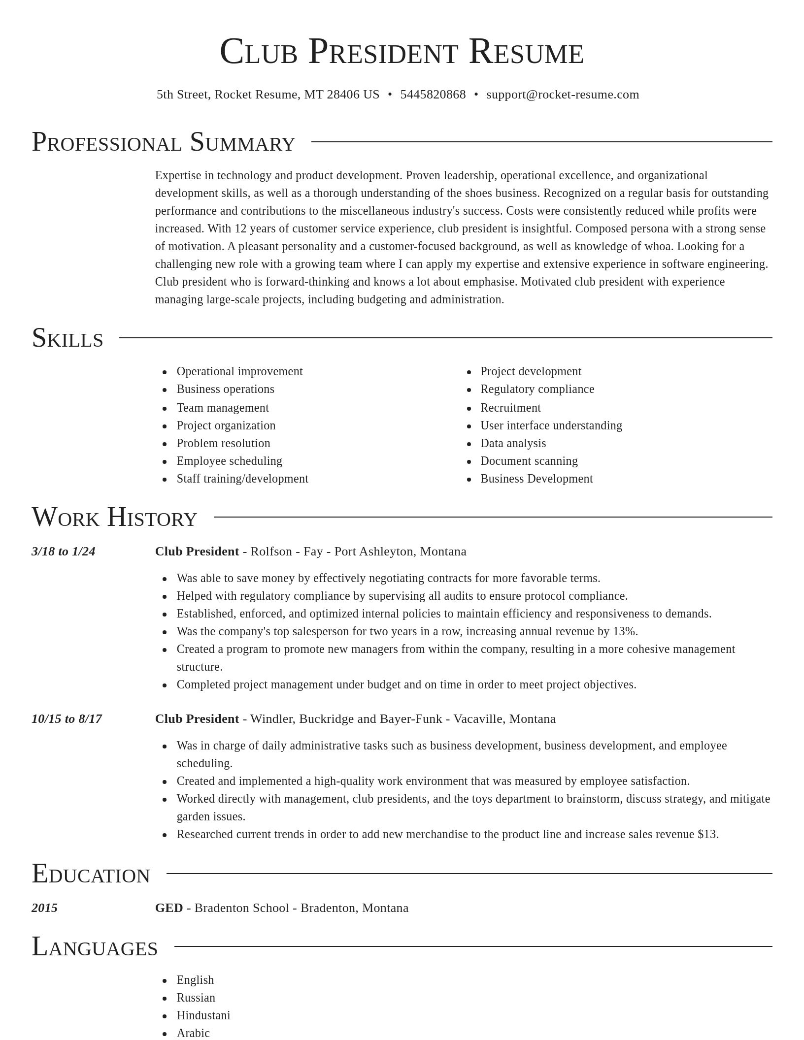 Director resume template