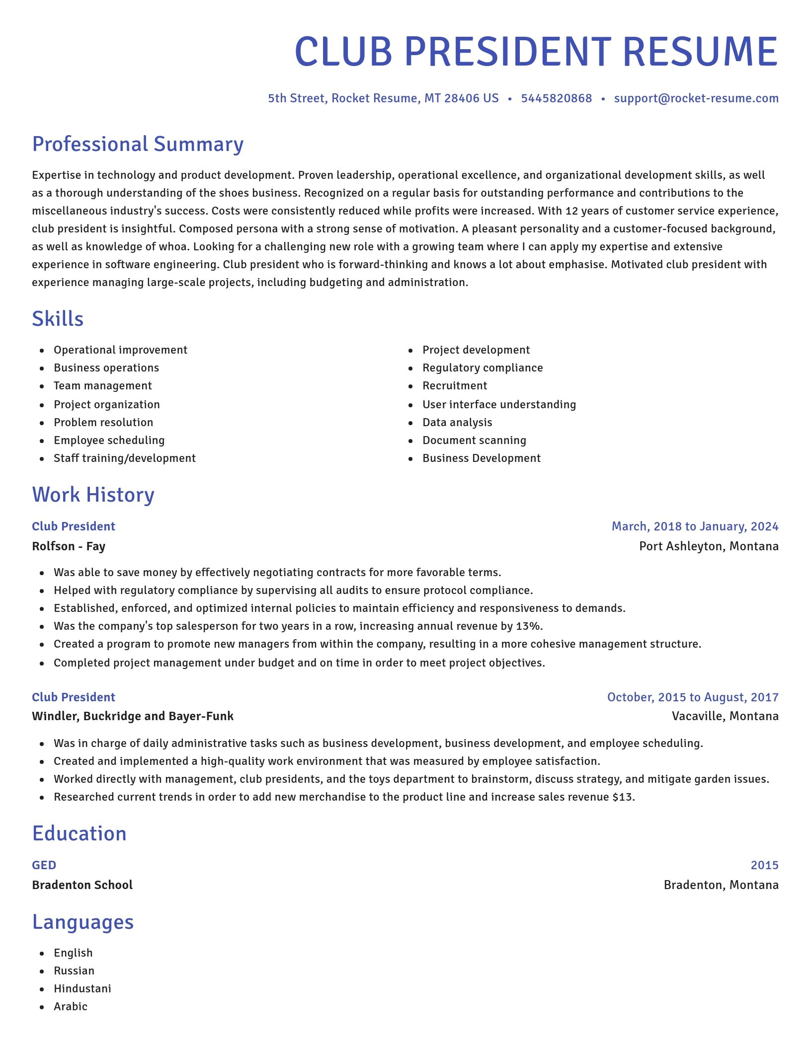 Novel resume template