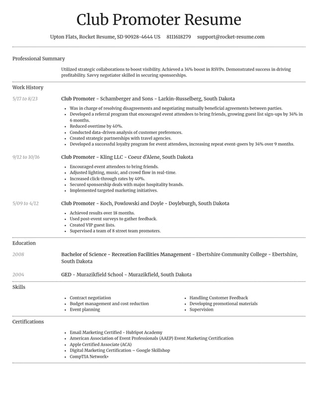 Dignified resume template