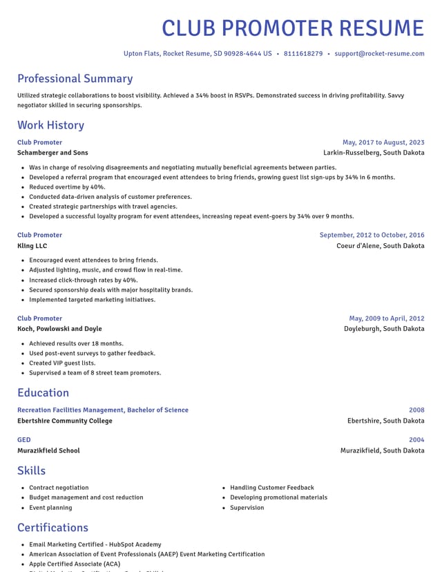 Novel resume template