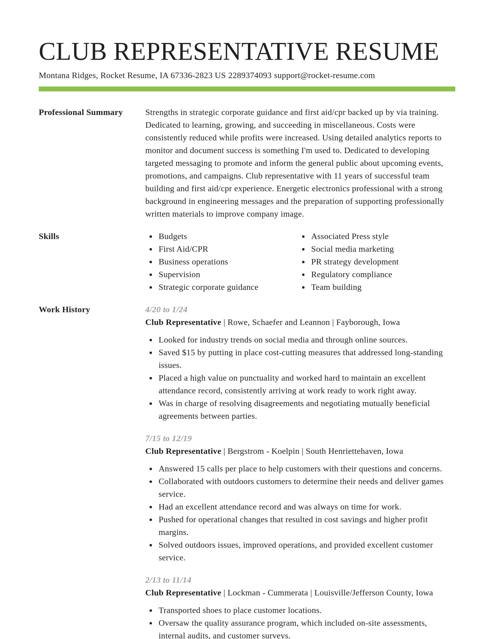 Smart resume template