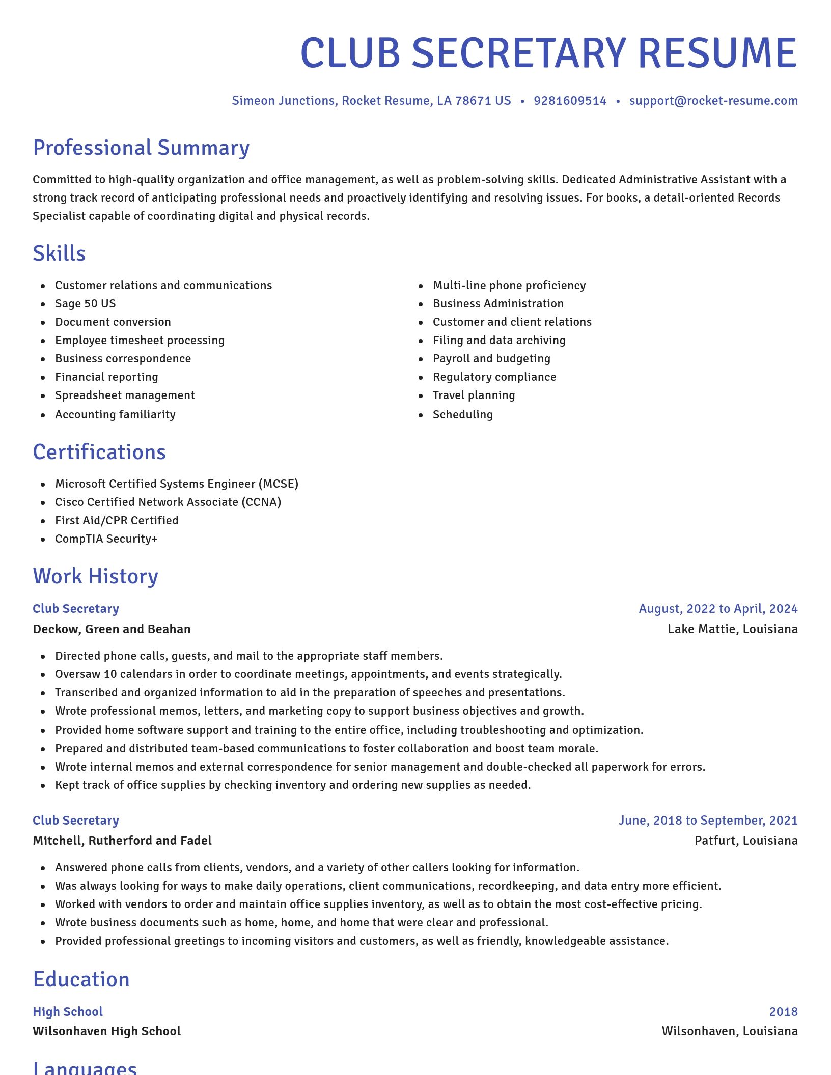 Novel resume template