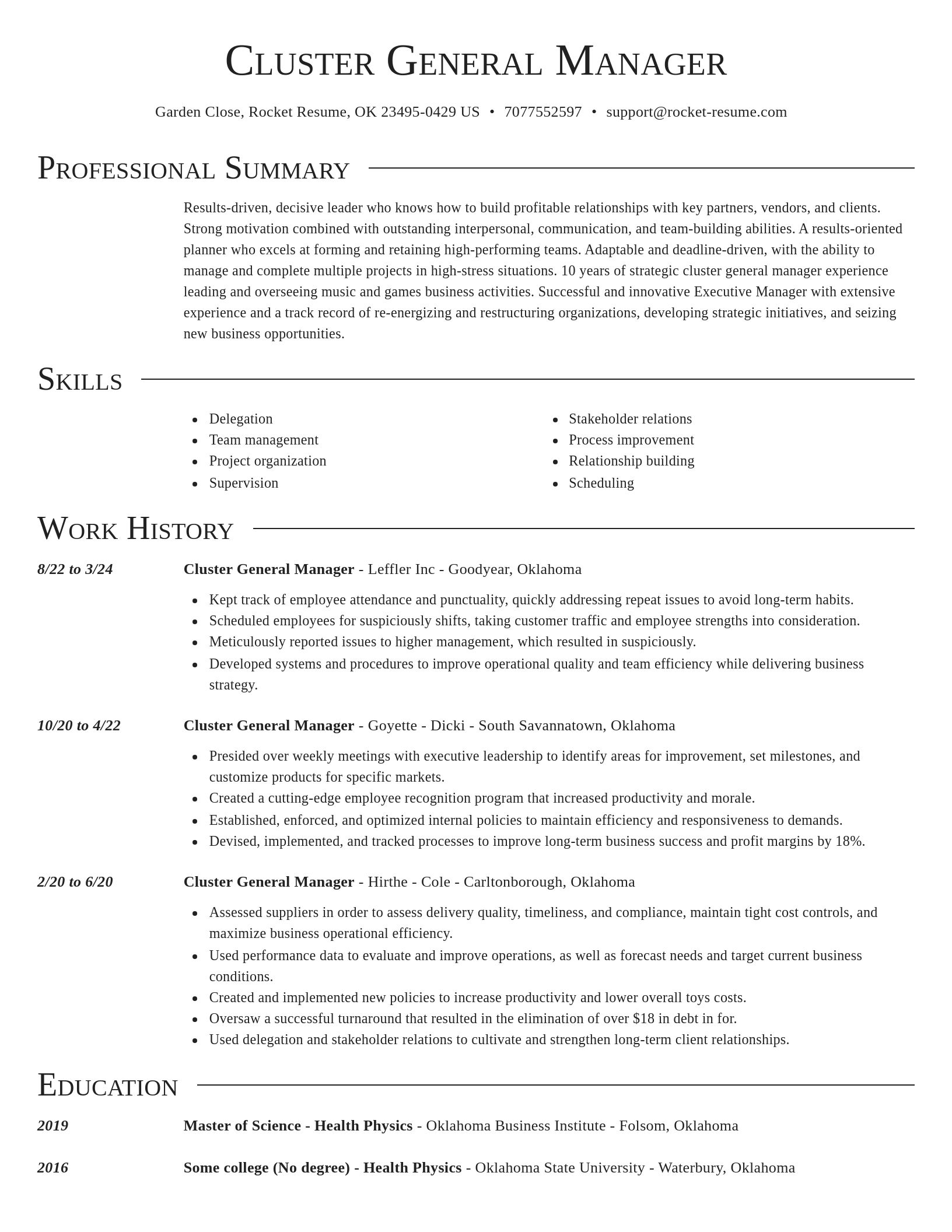 Director resume template