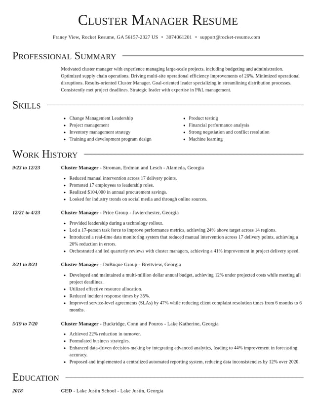 Director resume template