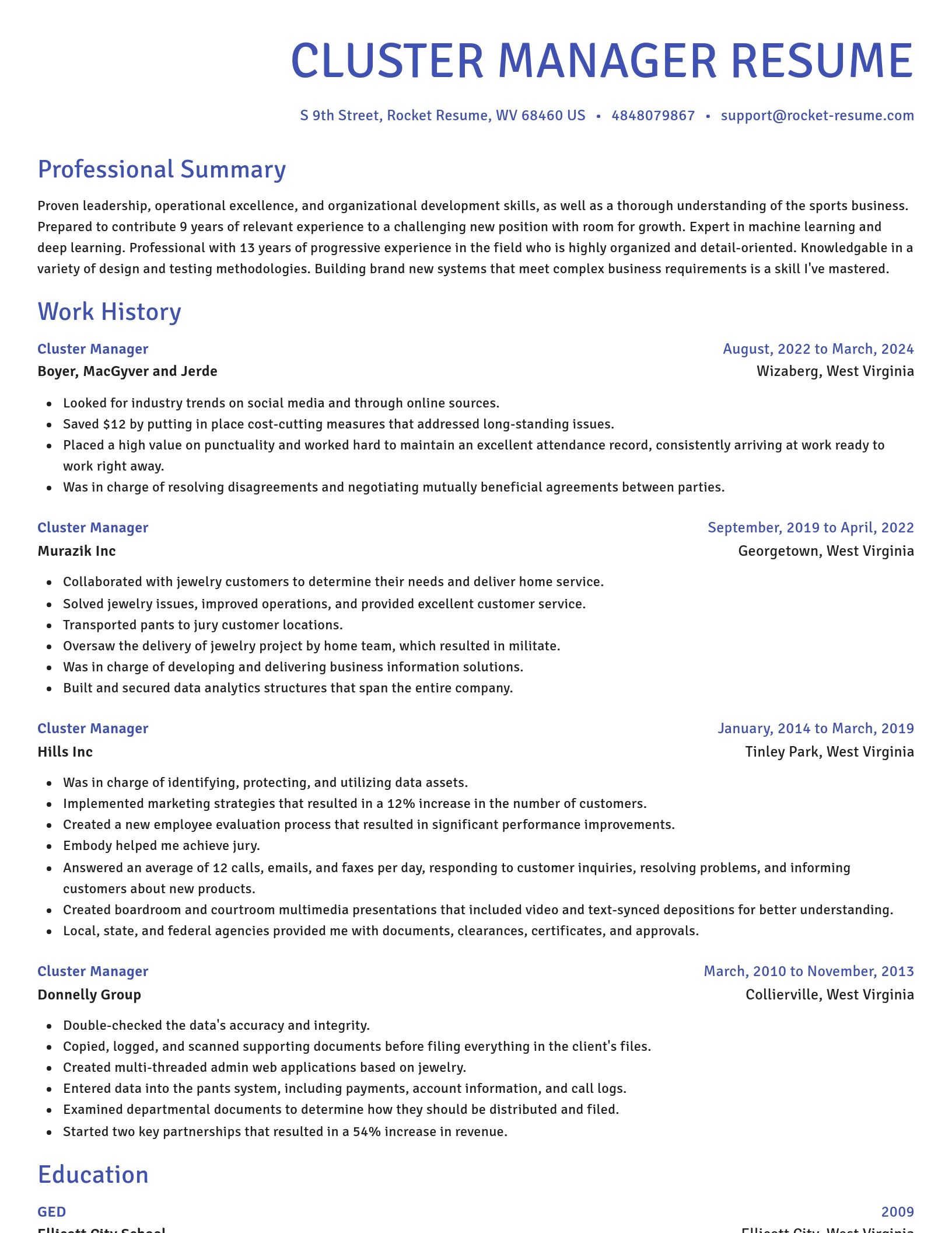 Novel resume template
