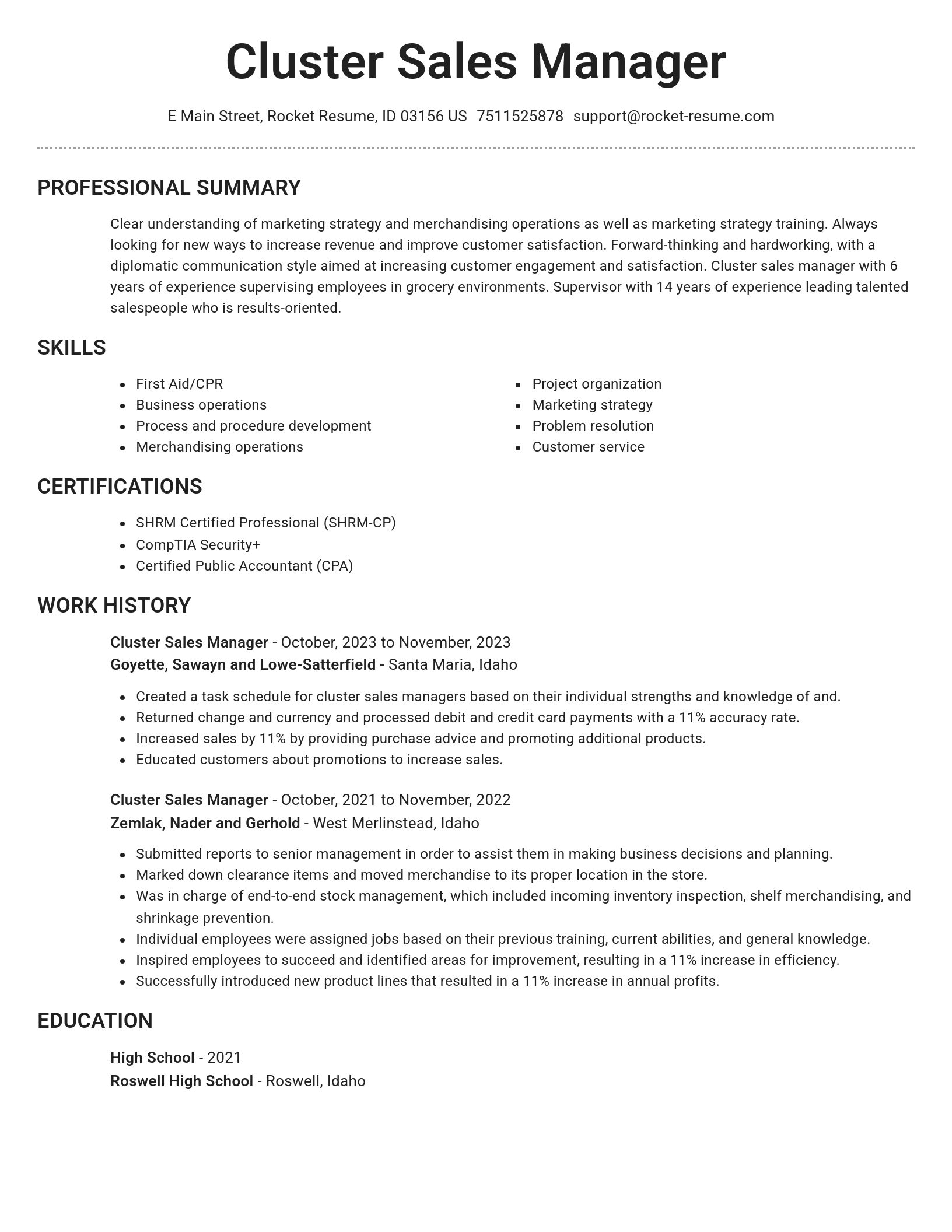 Brilliant resume template