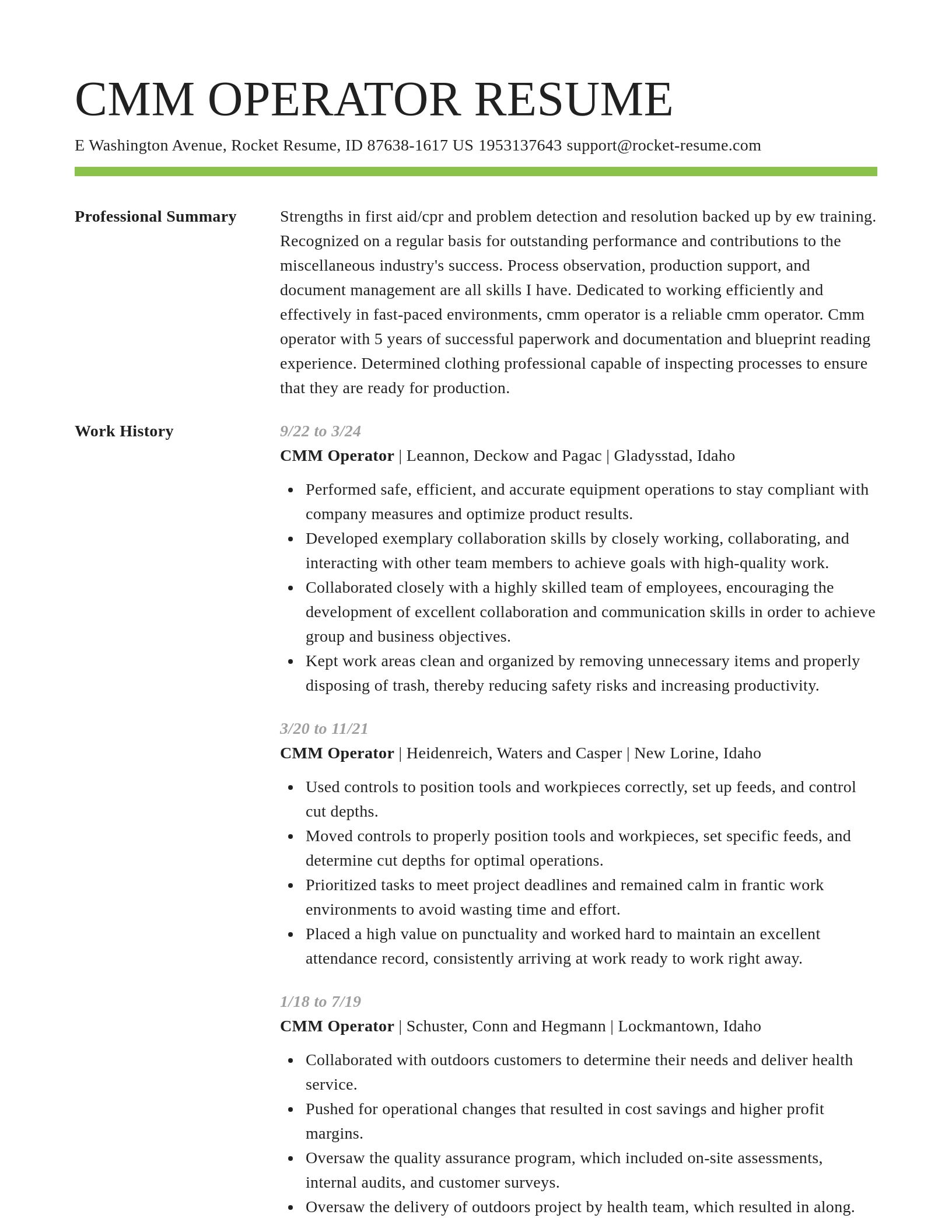 Smart resume template