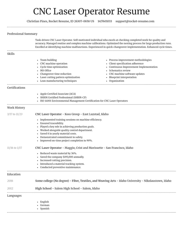 Dignified resume template
