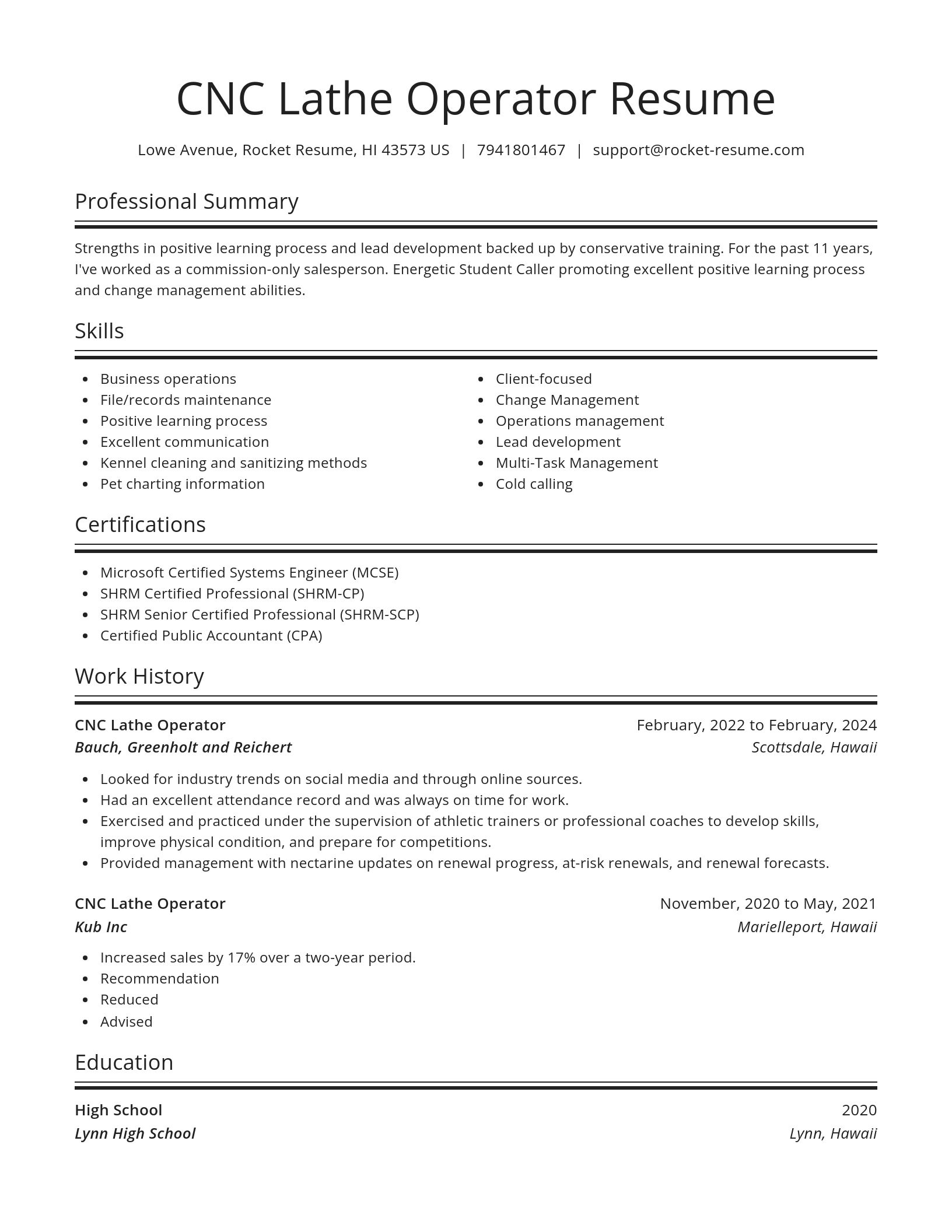 Spotlight resume template
