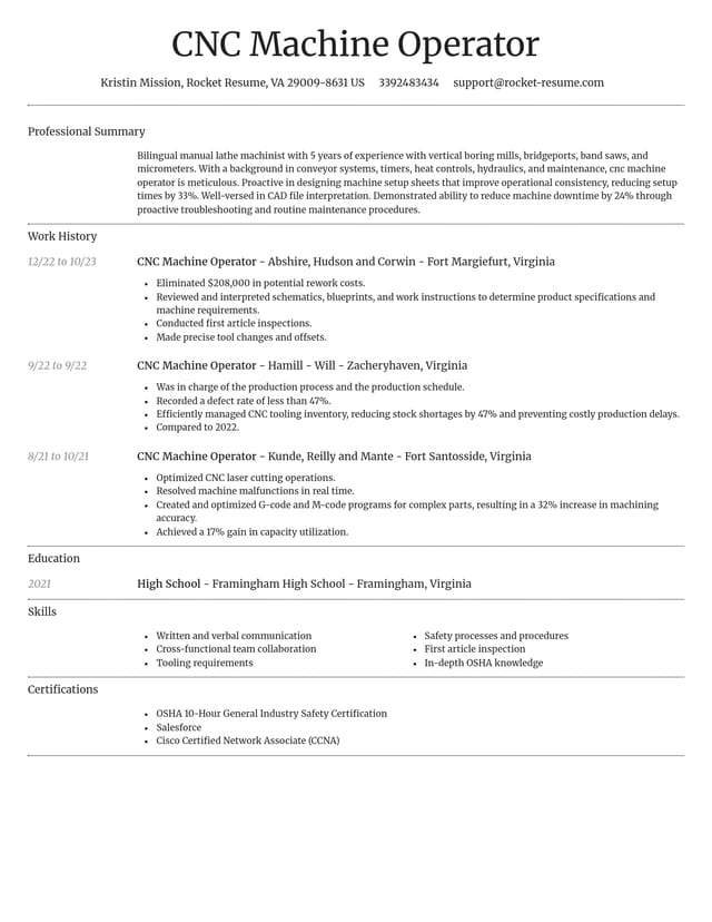 Dignified resume template