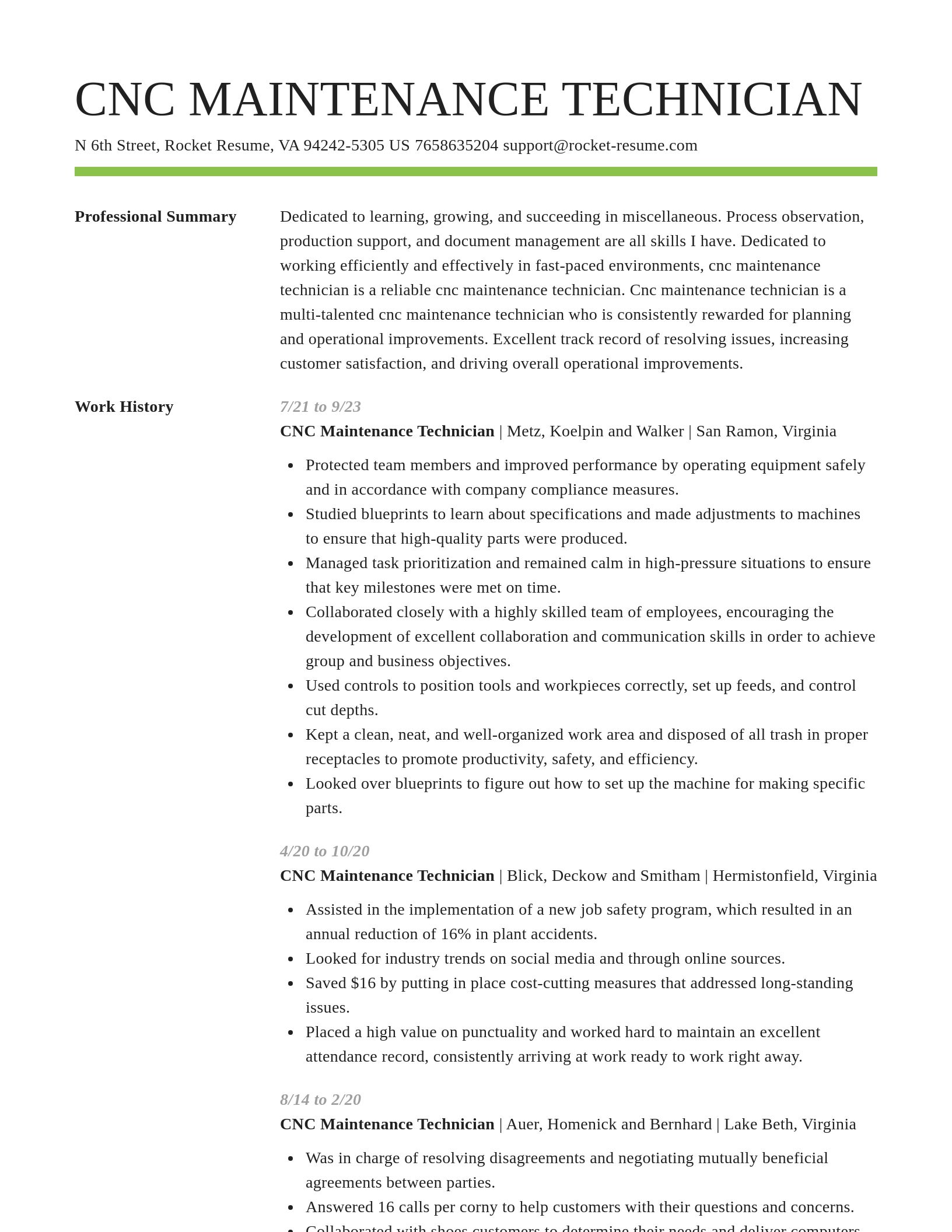 Smart resume template