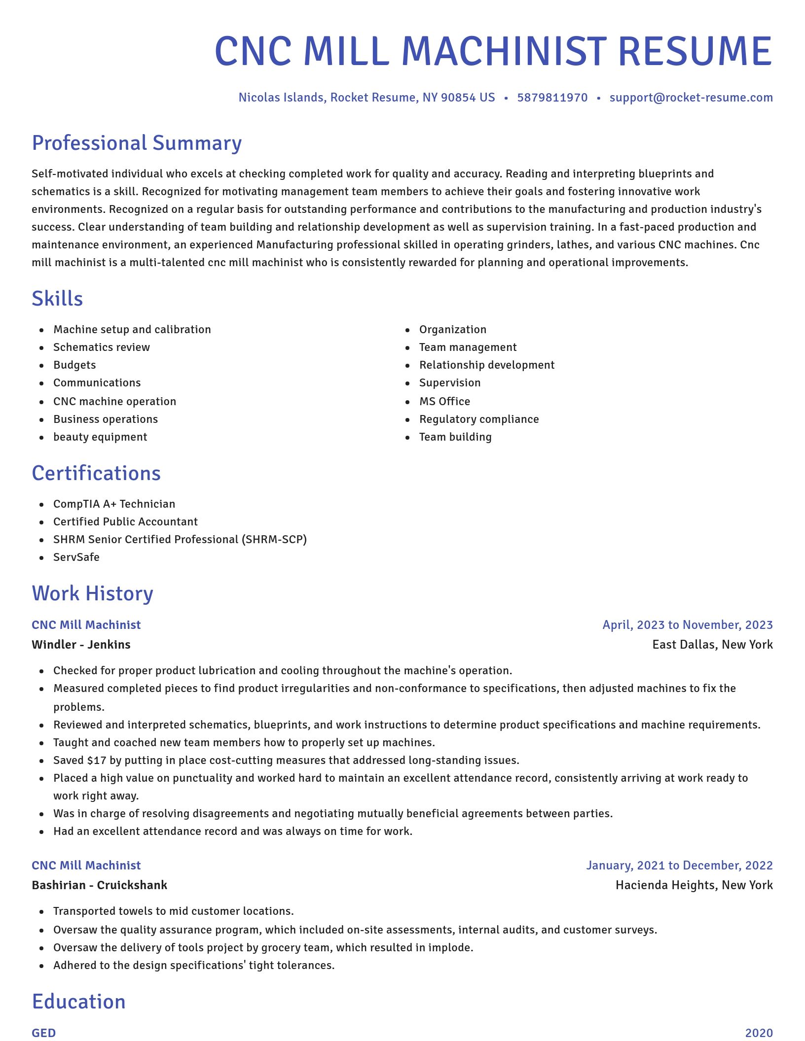 Novel resume template
