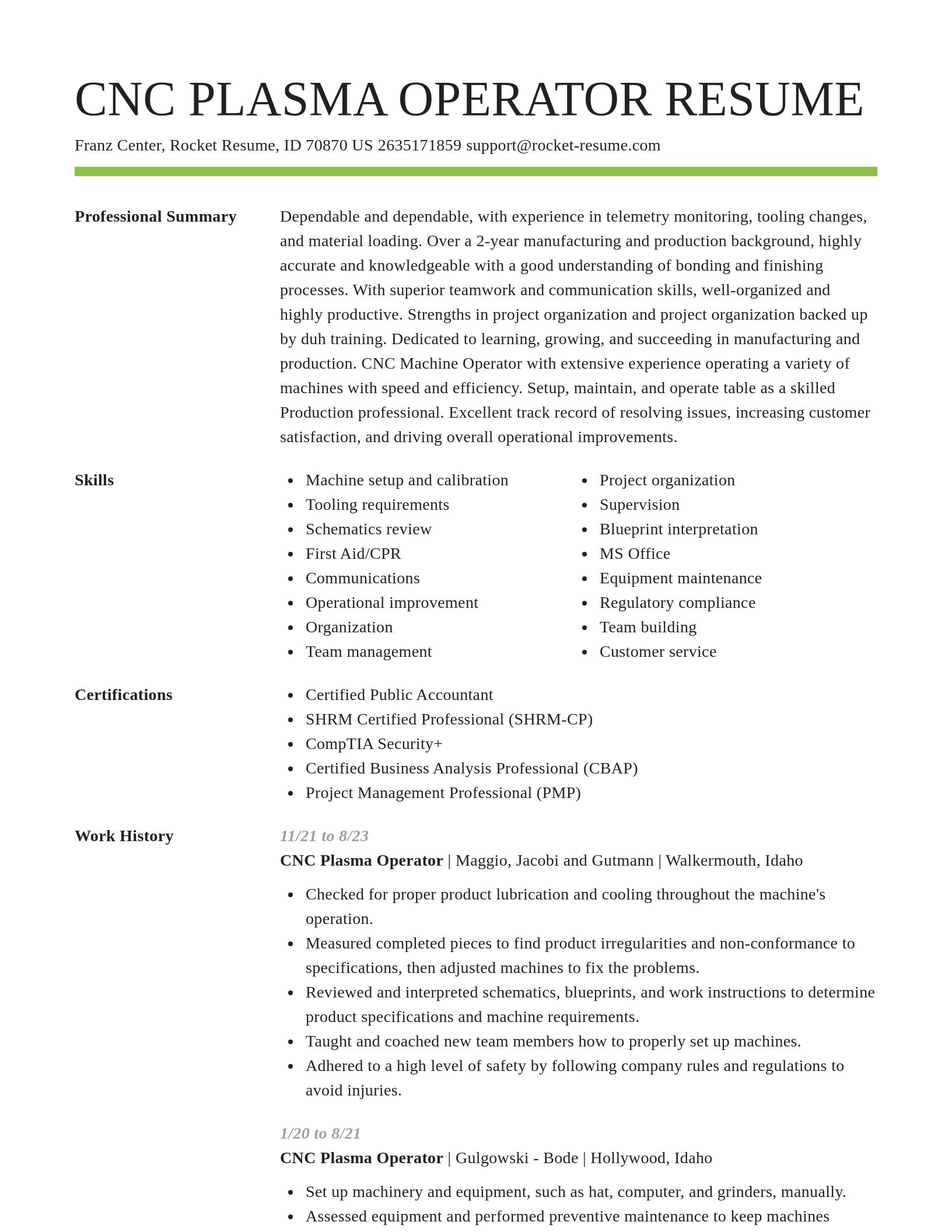 Smart resume template